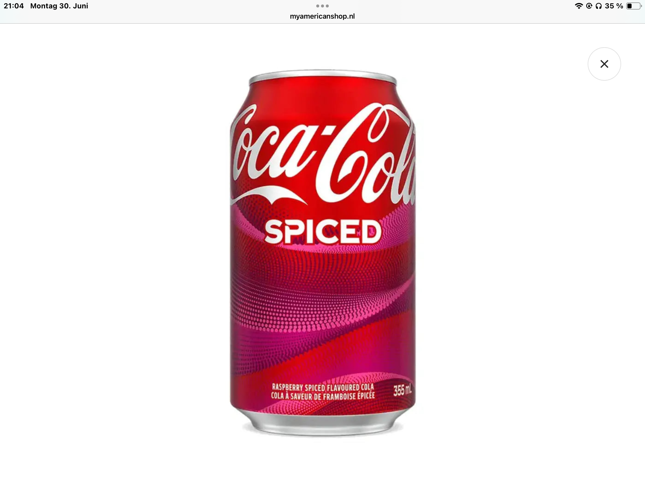 Coca Cola canada spiced