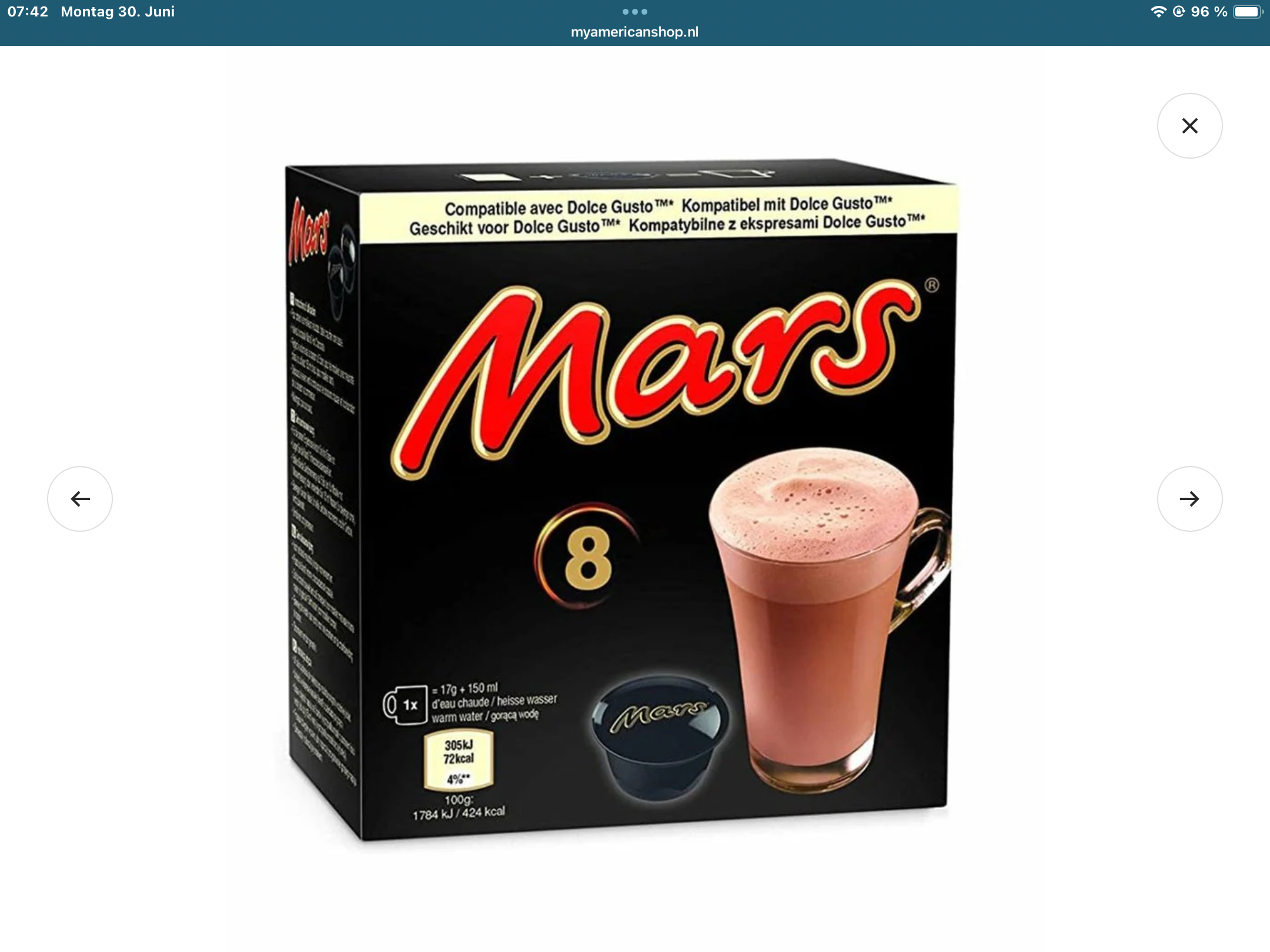 Nescafé pods dolce Gusto mars