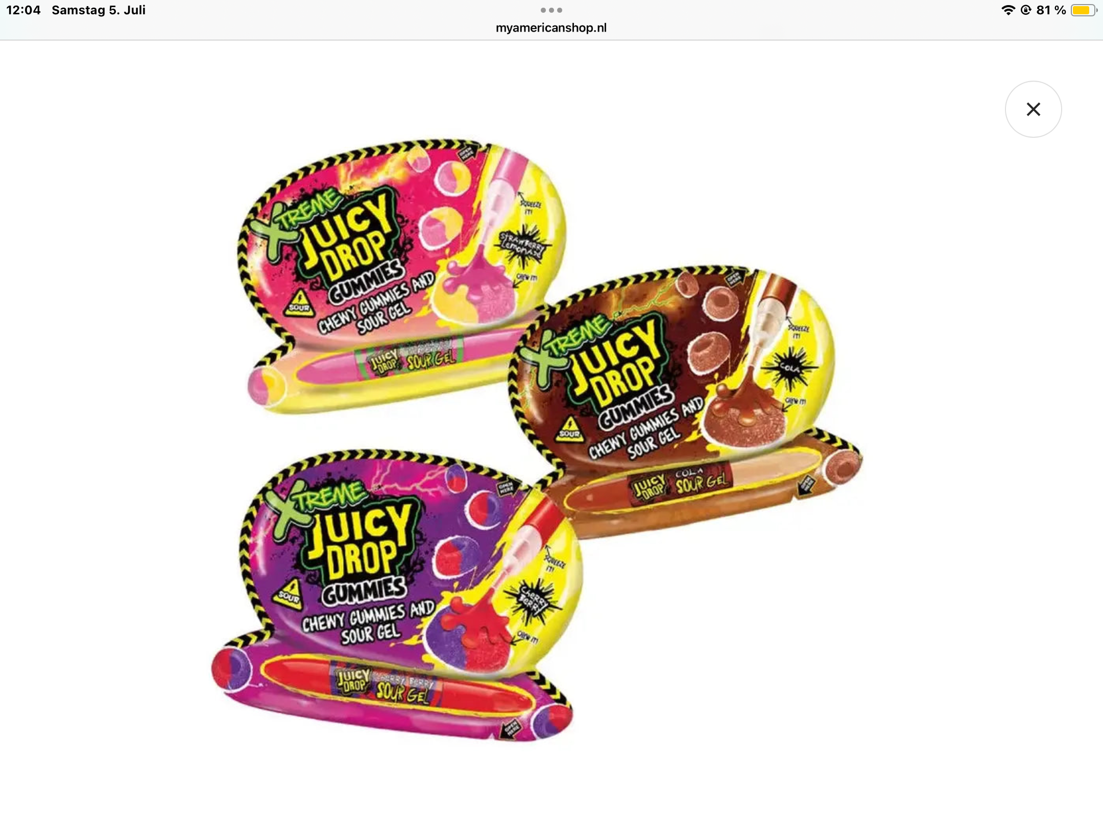 Juicy Drop gummies Xtreme sour gel