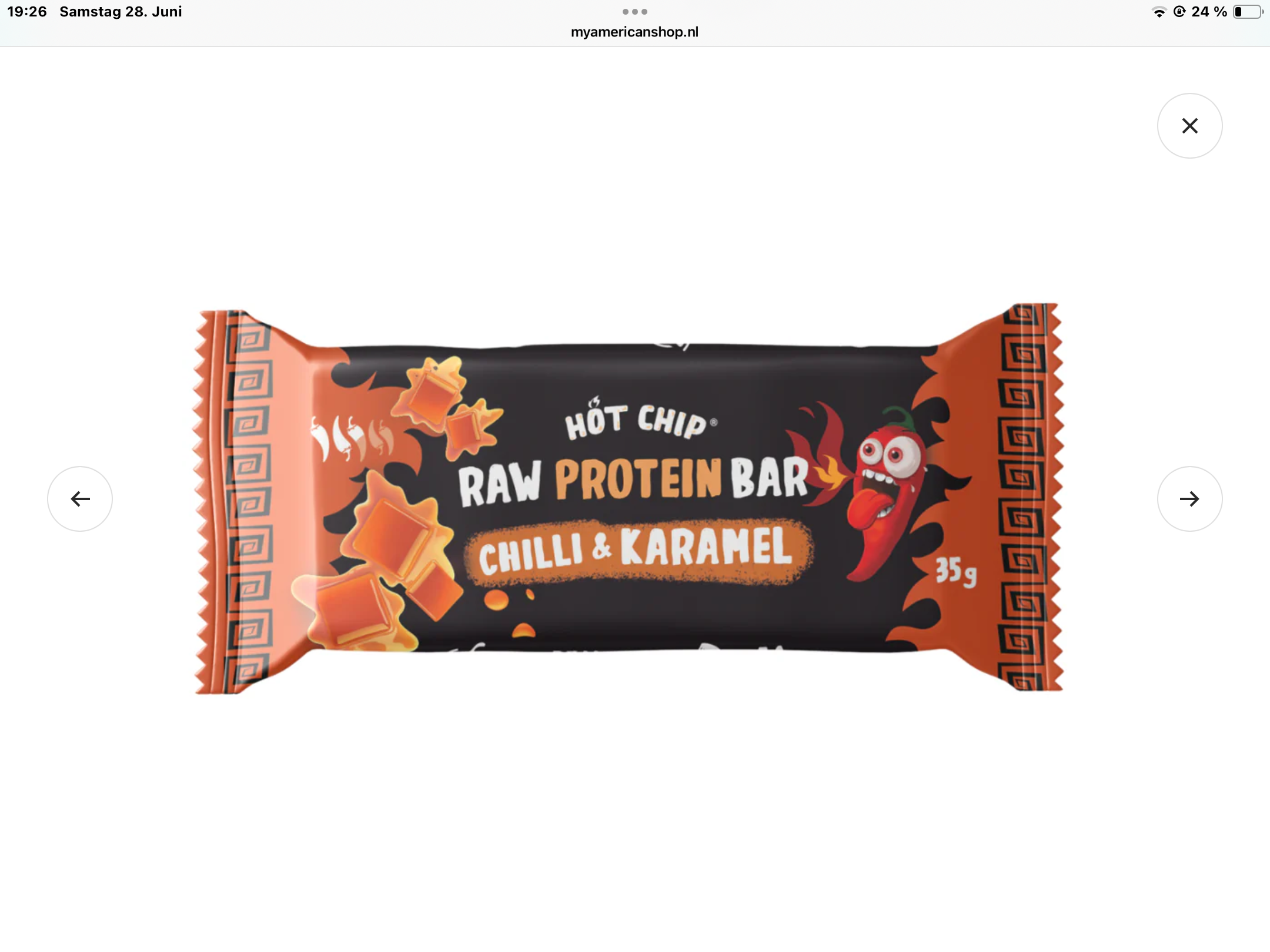 Hot Chip raw Protein bar Chili &caramel