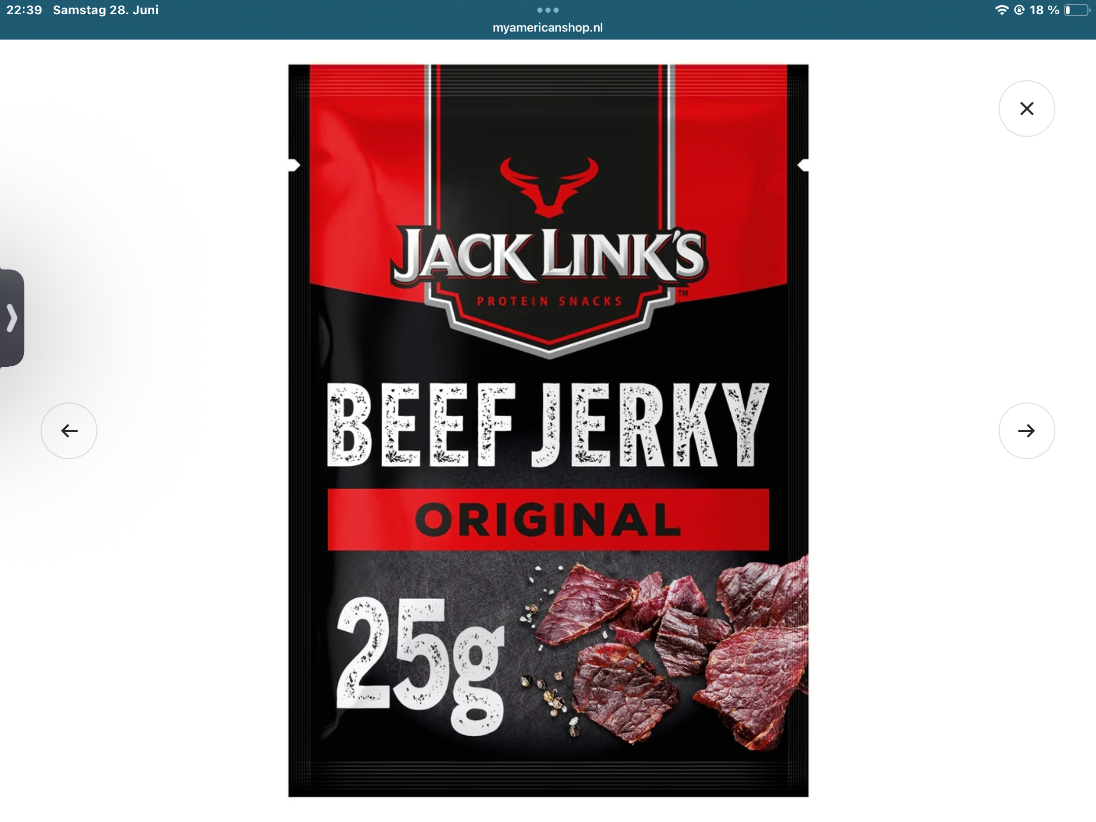 Jack link‘s beef Jerky original Medium