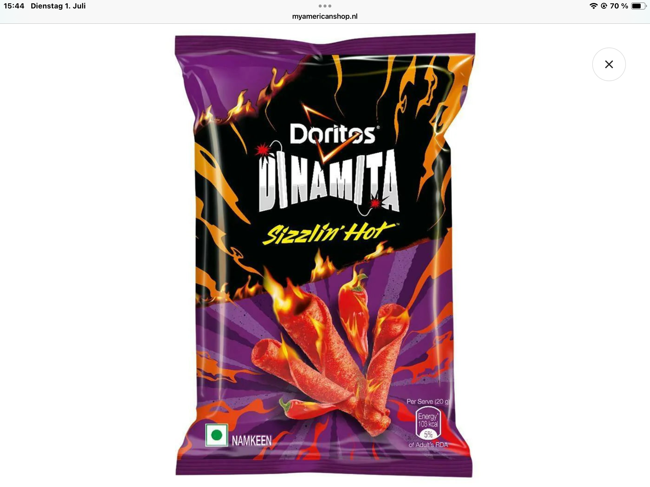 Doritos dinamita sizzlin‘ hot