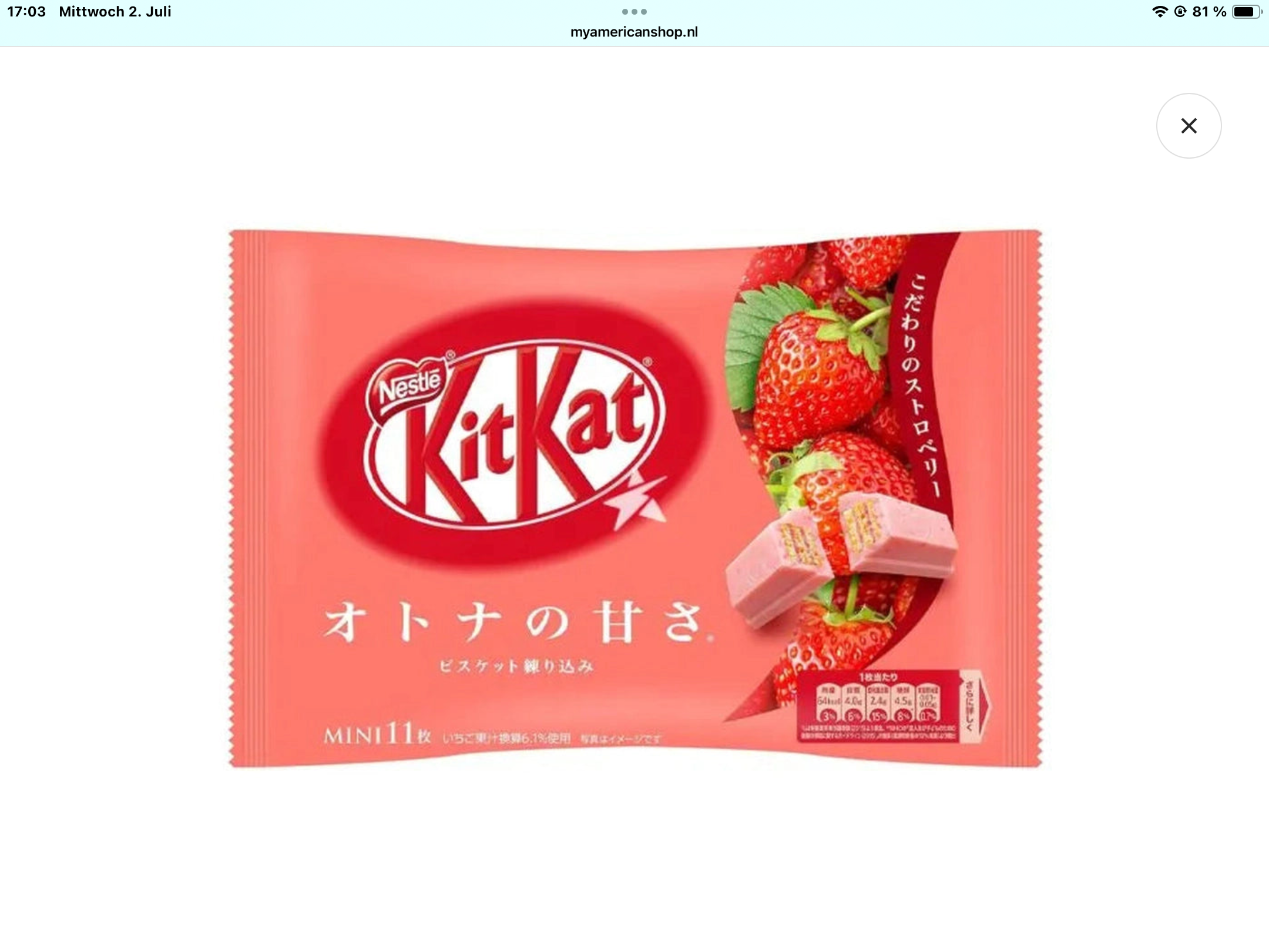 Kit kat Mini 11 pieces strawberry