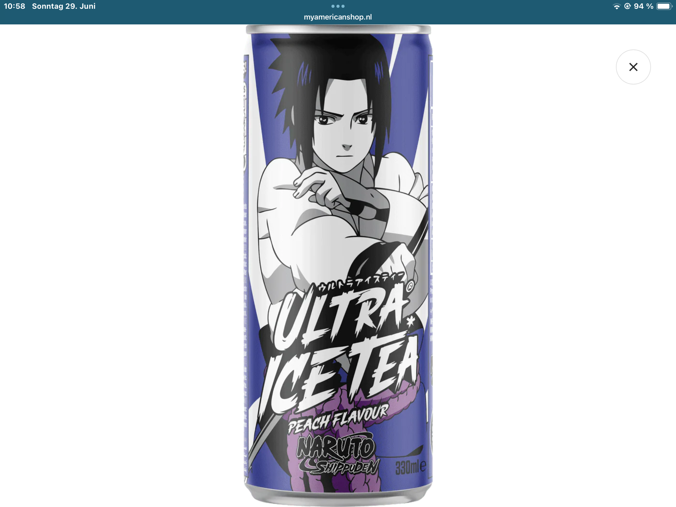 Naruto Ultra ice Tea can sasuka