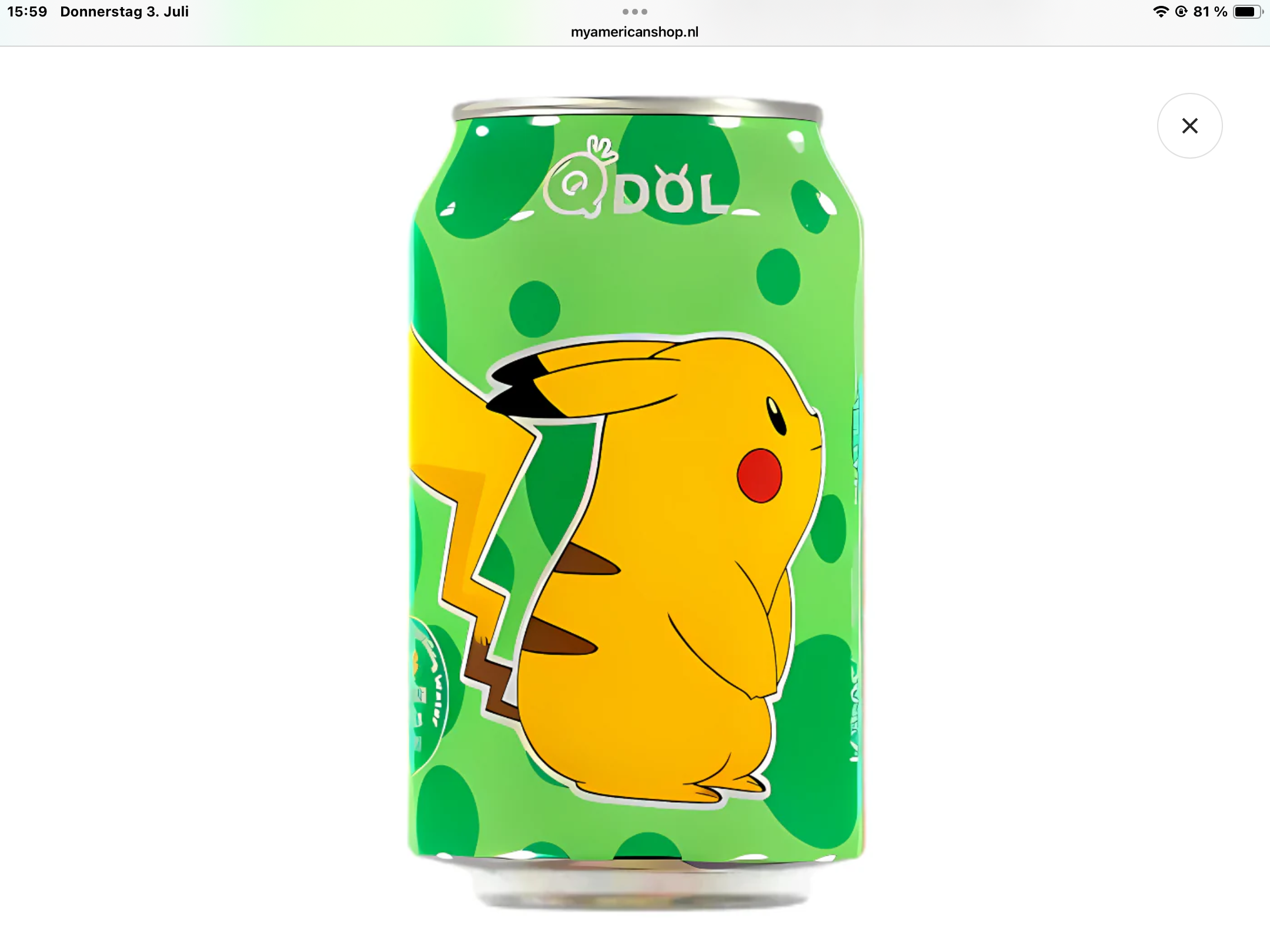 Qdol Pokémon pikachu Sparking Water lime