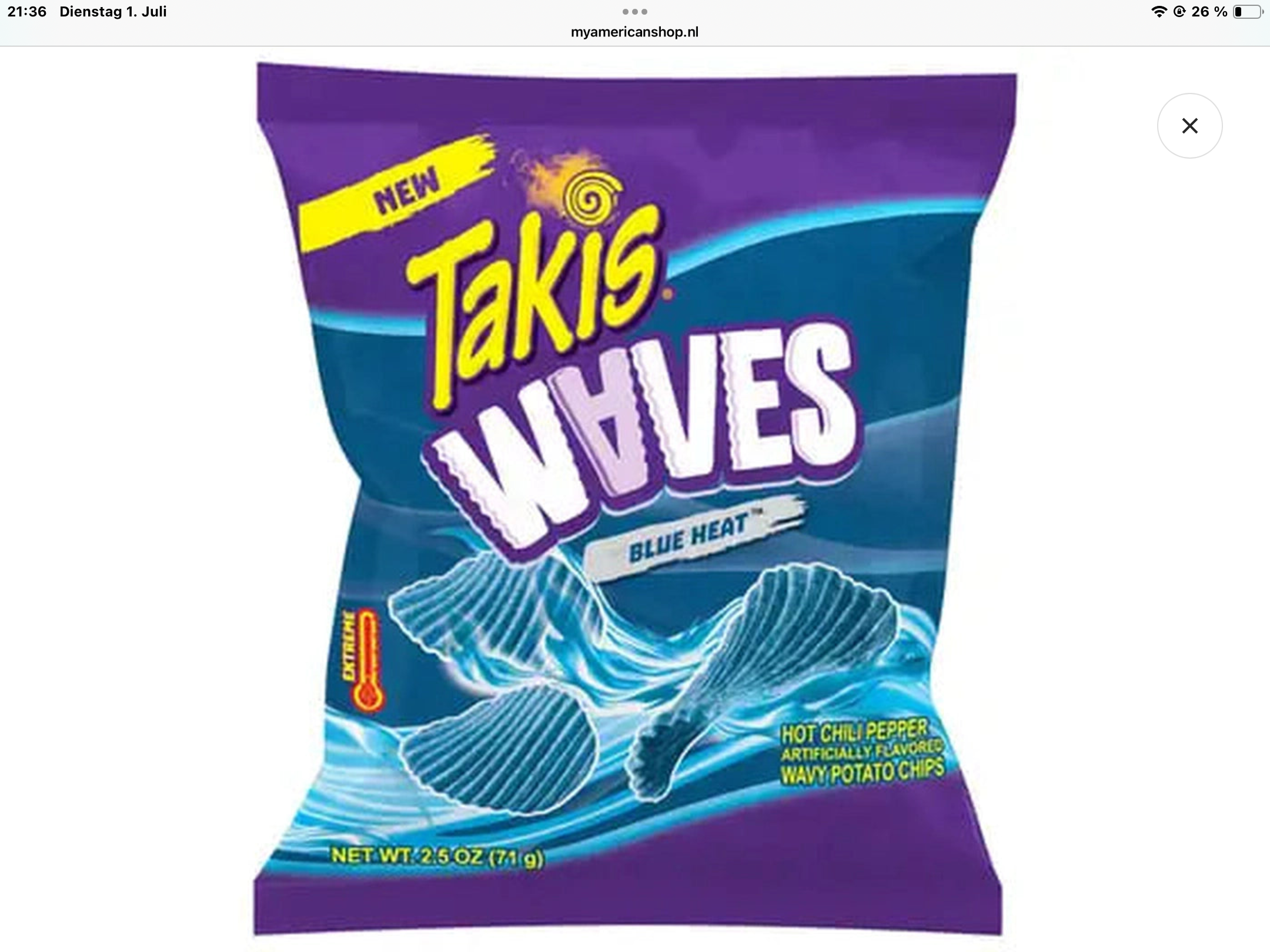Takis Waves Blue Heat