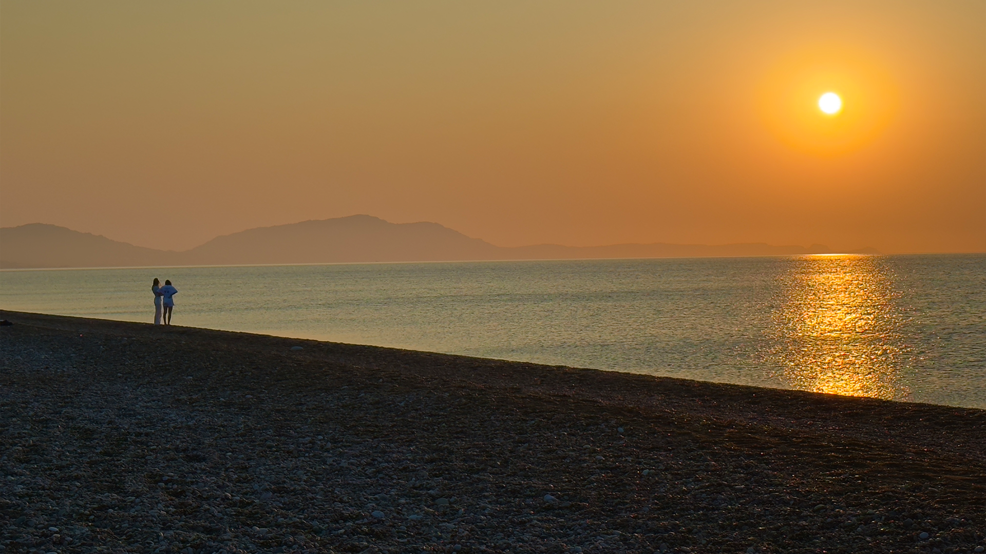 Rhodes romantic morning walk along Aethrion's Beach