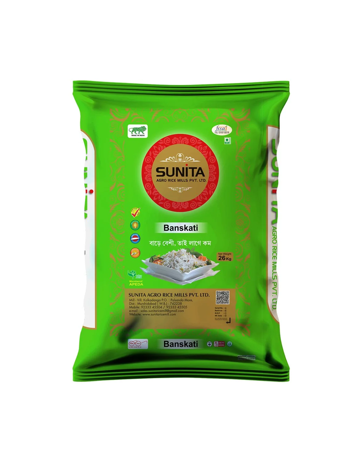 BANSKATI SUNITA PARBOILED RICE 26KG