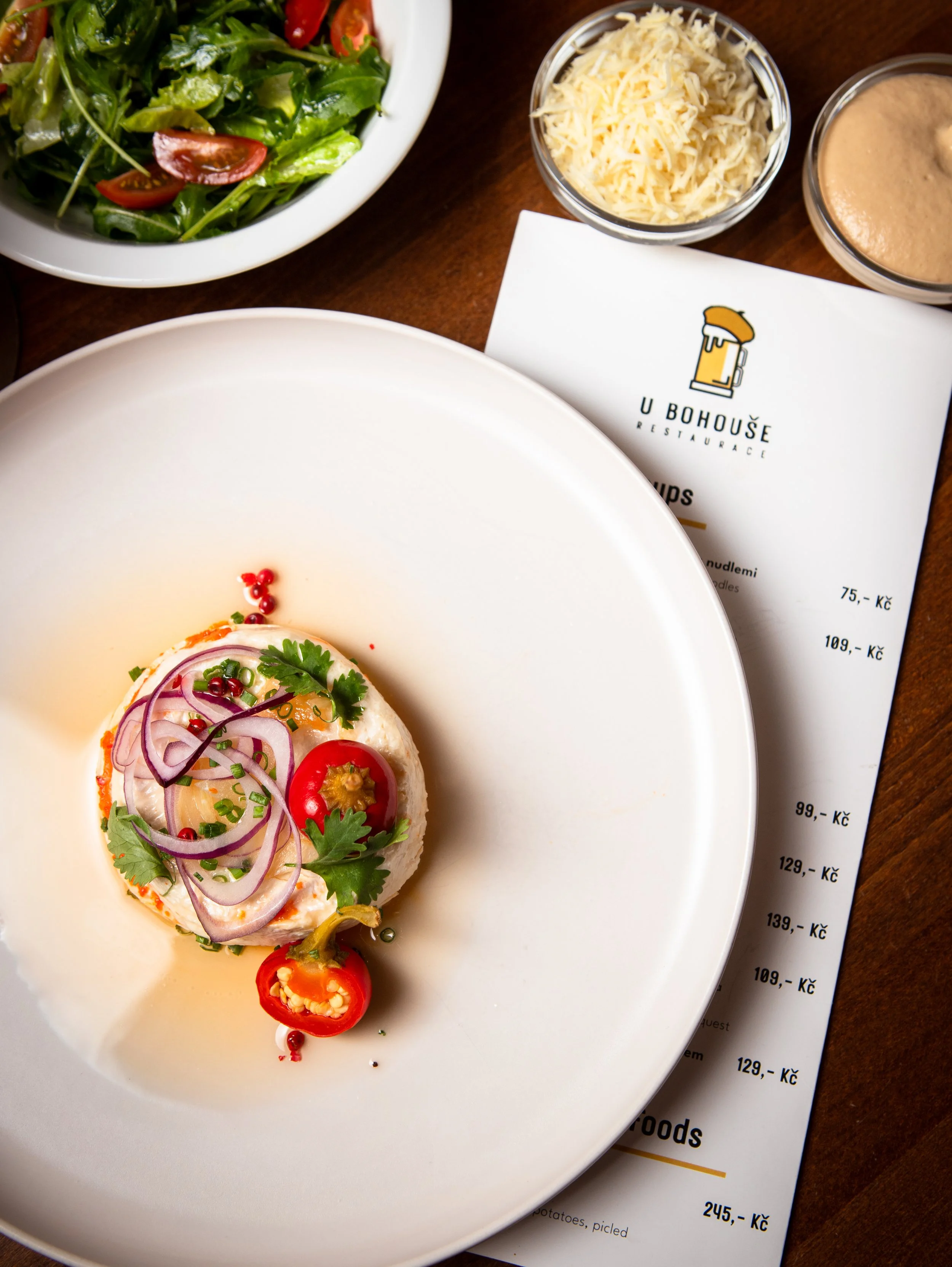 Hermelin cheese Czech traditional cuisine in Prague.