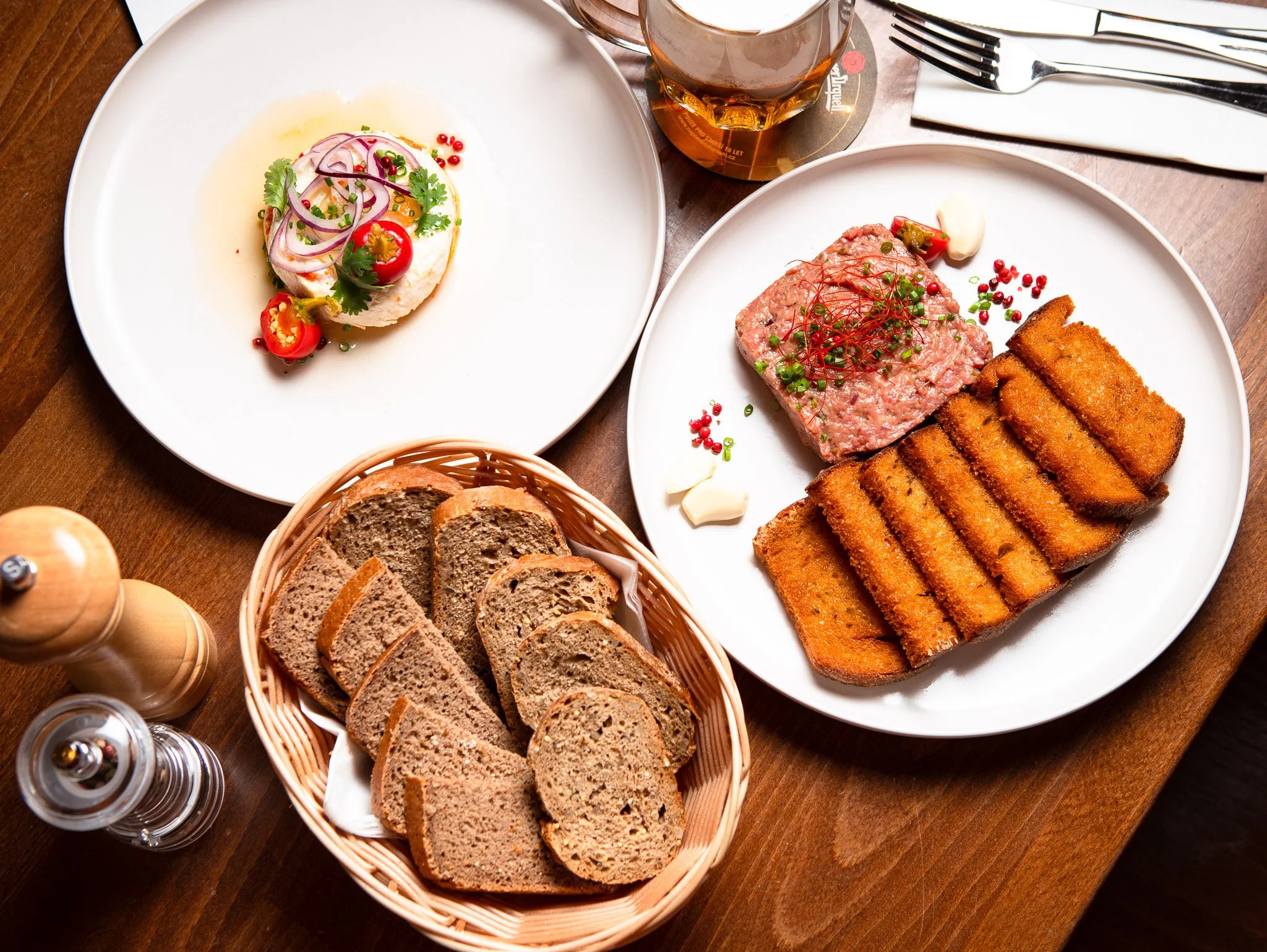 Czech food, hermelin, tatarak.