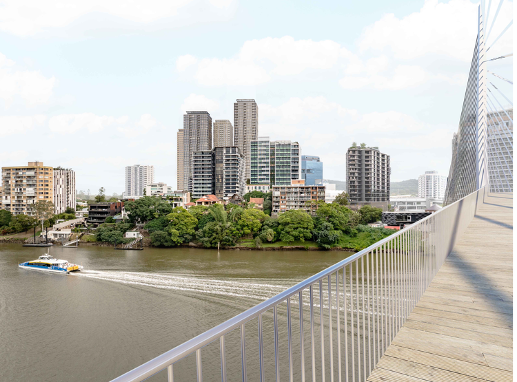 Artist&rsquo;s impression of the amended four-tower Toowong Central scheme against the Brisbane skyline