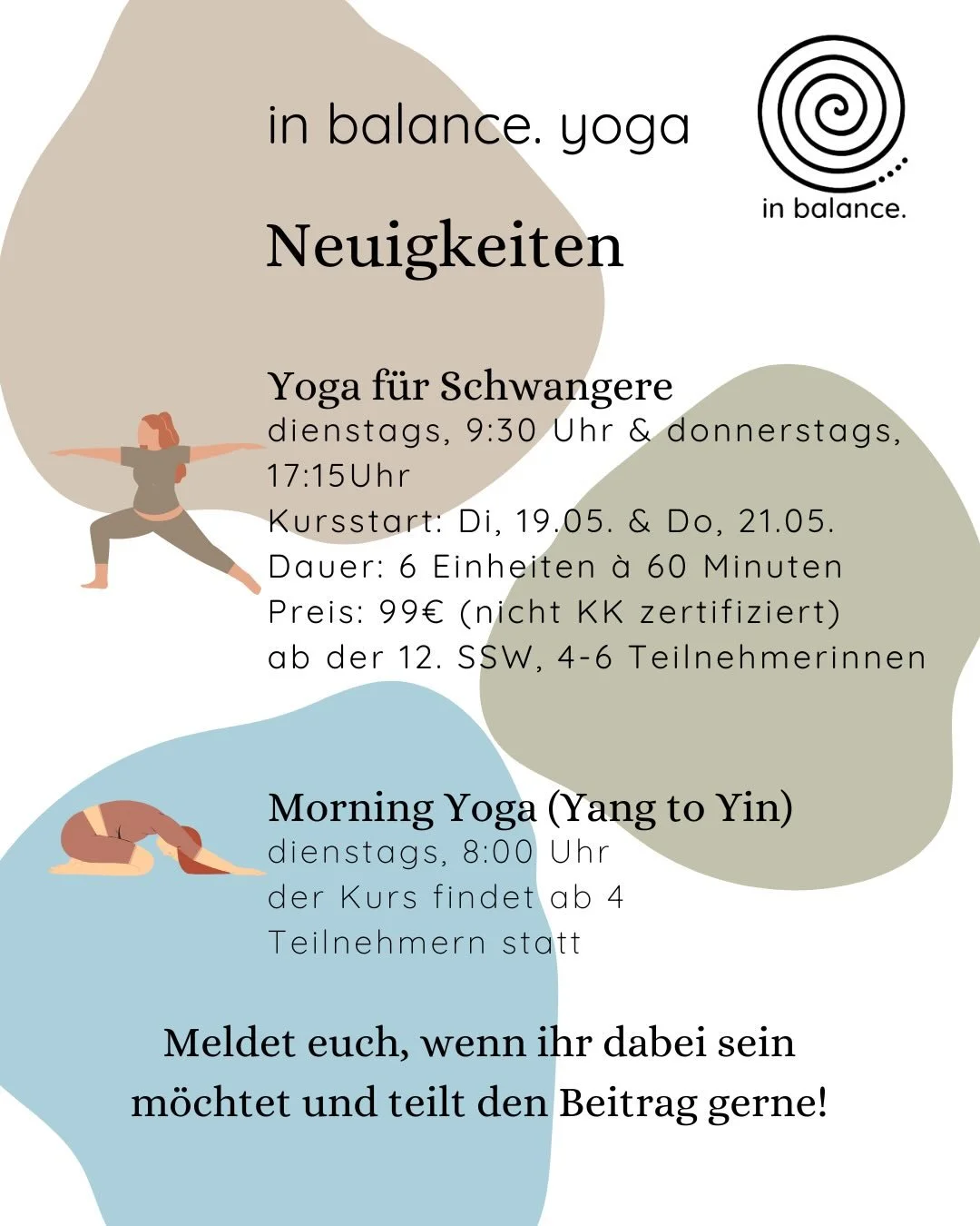 News 🎉 Ich freue mich sehr drauf, mit euch den Tag mit Yoga zu starten und euch in der Schwangerschaft zu begleiten! Meldet euch gerne bei mir und teilt den Beitrag mit allen Interessierten 🤗  #yogabadneuenahr #yogainbalance #morningyogaahrweiler #