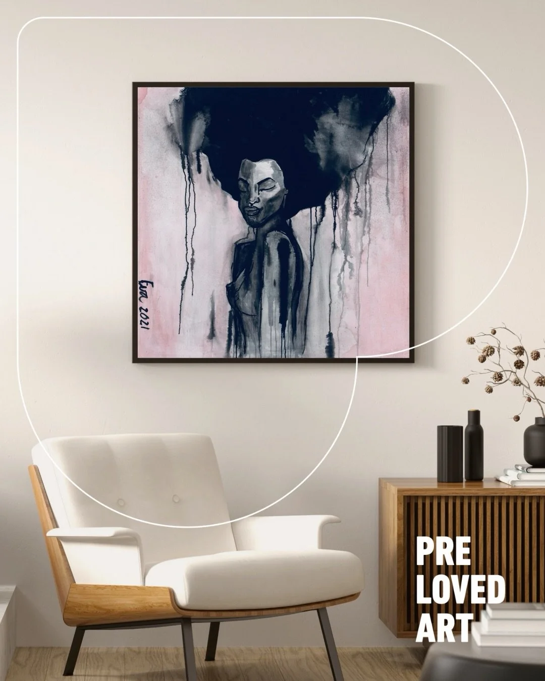 NIEUWE PRELOVED ART PAREL ✨
Surrounded By Love &mdash; Eva Miedema
Originele prijs &euro;3600 - Preloved prijs: &euro;2.700
Afmeting 100 x 100 cm
Dit krachtige werk is het allereerste stuk uit de recente serie Power Women van Eva Miedema, uitgevoerd 
