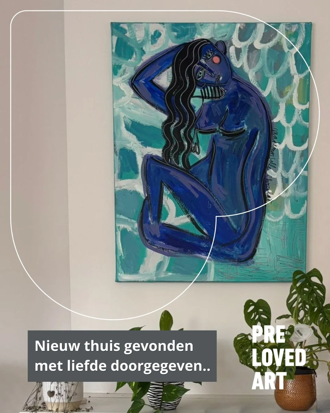 Verkocht....Met liefde doorgegeven 💙
Dit unieke werk van Mademoiselle Chocolat heeft een nieuw thuis gevonden in Spanje. Love passing art on ✨
@mademoisellechocolat 

#prelovedart #kunstverkopen #kunstliefhebbers #kunstcollectie #artforsale #soldart