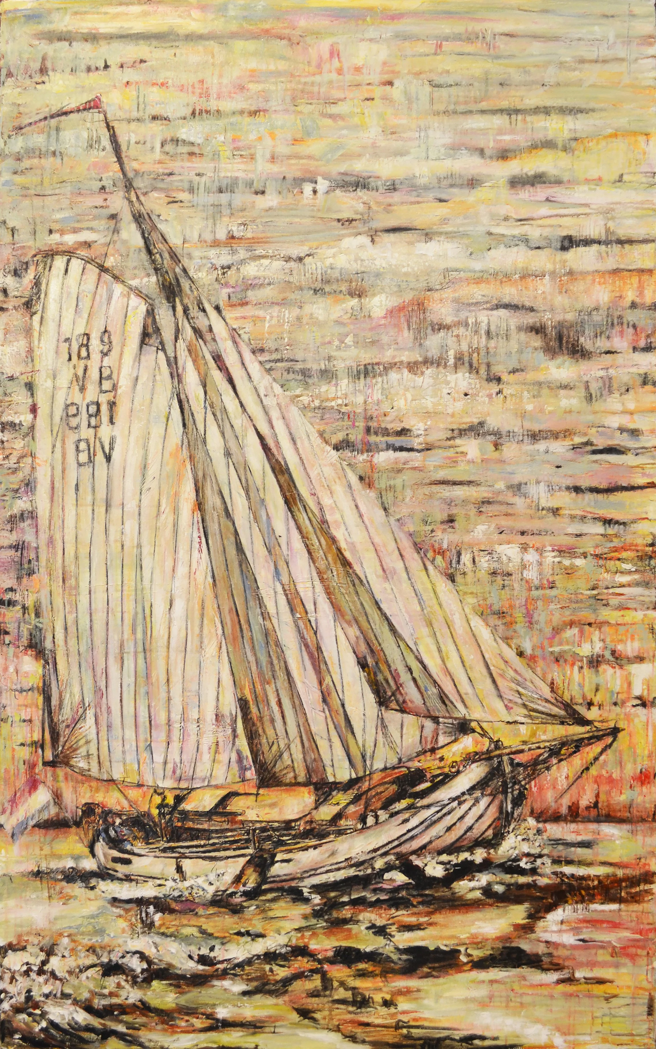 Martin Copier - S 2013 D, Lemsteraak in acryl op linnen | Preloved Art