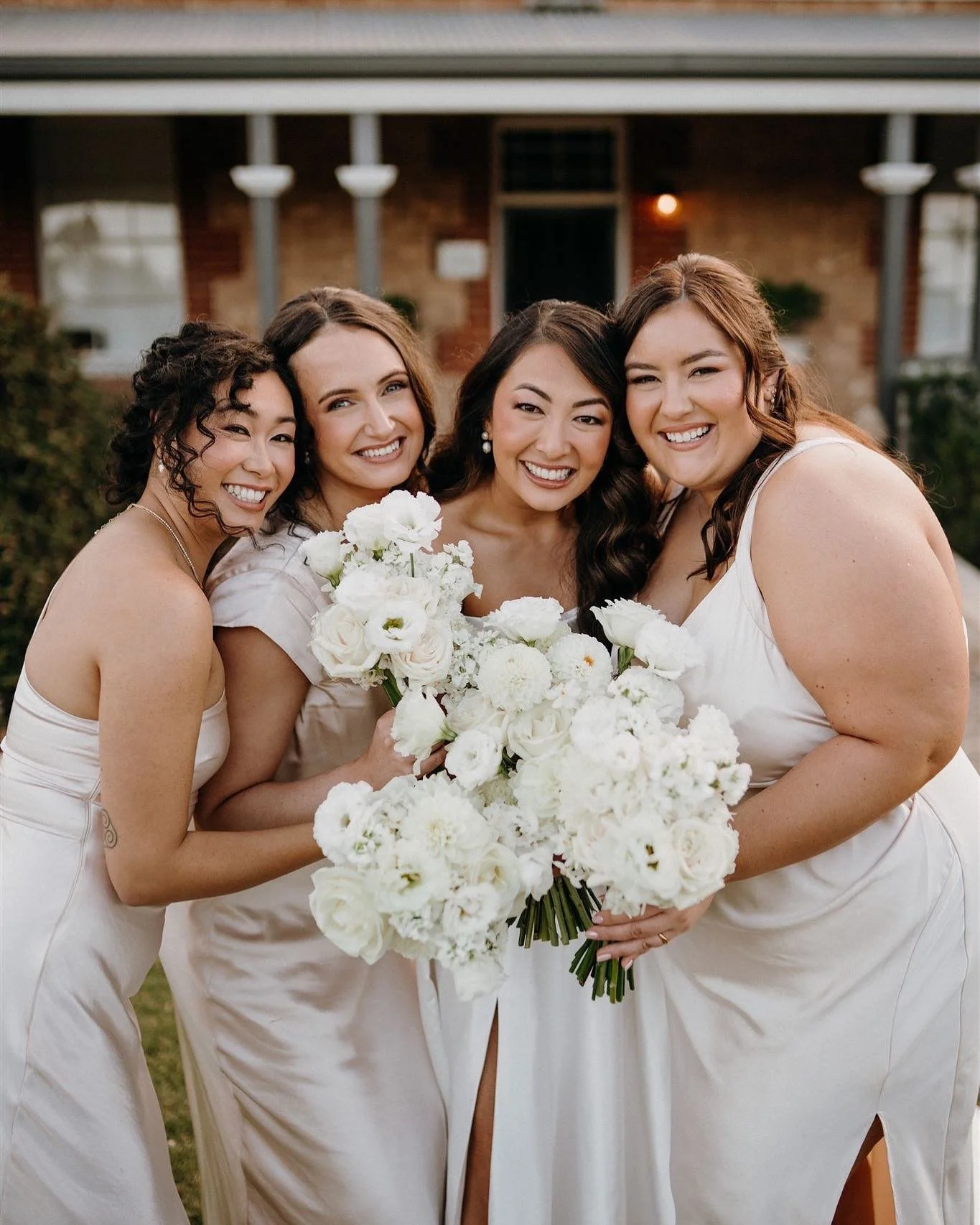 Bridal Girl Gang with an all white flower palette

Captured perfectly by @_ofloveandlight