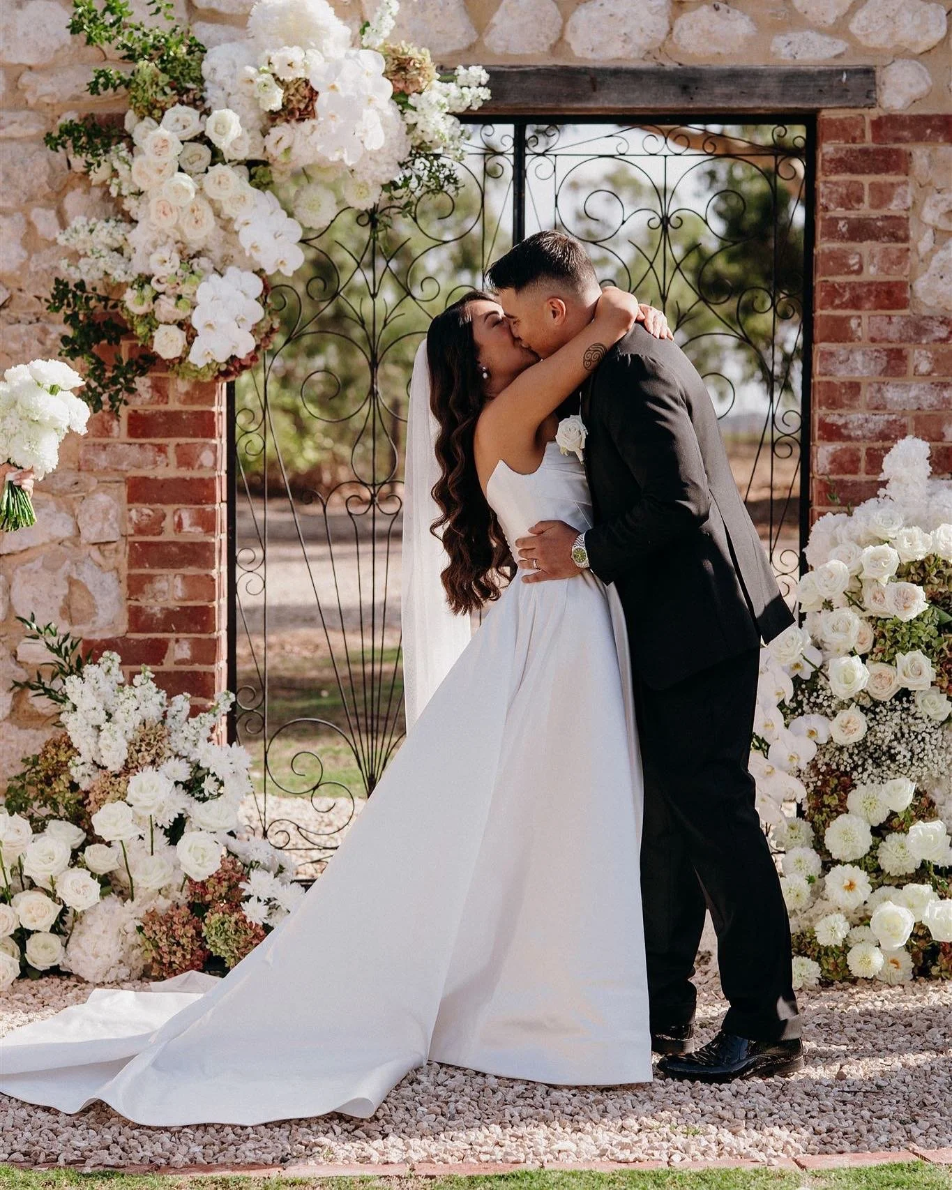 J &amp; K ceremony set up at the Melrose Garden at @woodburn.homestead 

It&rsquo;s such a compliment when working with another wedding vendor for their own wedding day! @dusktilldawnfilms tied the knot with our floral design where they simply said &