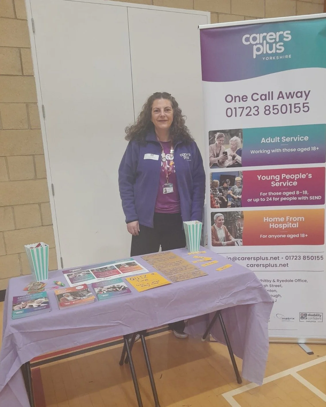 Nicola Ramshaw, Young Carer Worker, is at the @s6f_college Careers Fair today until 12:30! 🌟

Pop by, say hello and find out what support we can offer to Young Adult Carers and Young Carers 💜