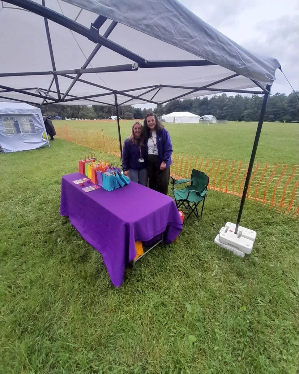We&rsquo;re all set up at the @northyorkssport Wellbeing Festival at Dalby Forest today!🌲

If you&rsquo;re attending, be sure to pop by and say hello to Laura, Young Carer Team Lead, and Nicki, Young Carer Worker. We&rsquo;d love to see you! 💜