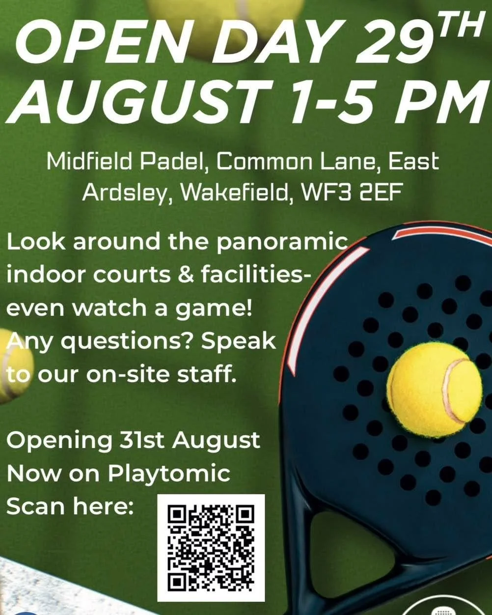☔️It&rsquo;s looking like it&rsquo;s going to be a wet one ☔️

Come and see us this afternoon and keep dry - three indoor courts, refreshments (hot and cold) and the chance to see the area&rsquo;s latest addition.

We look forward to seeing you at Mi