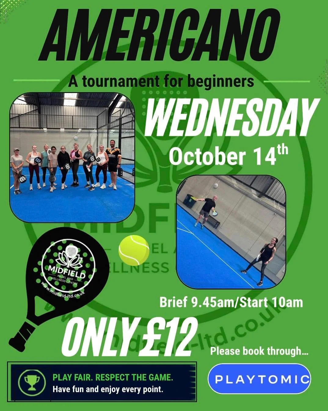 Are you free Wednesday morning? Do you enjoy a bit of friendly competition?

Come and join us as we host our first Americano
morning.

The tournament will need a bit of explaining but let us worry about that&hellip; you just enjoy the padel!

Aimed a