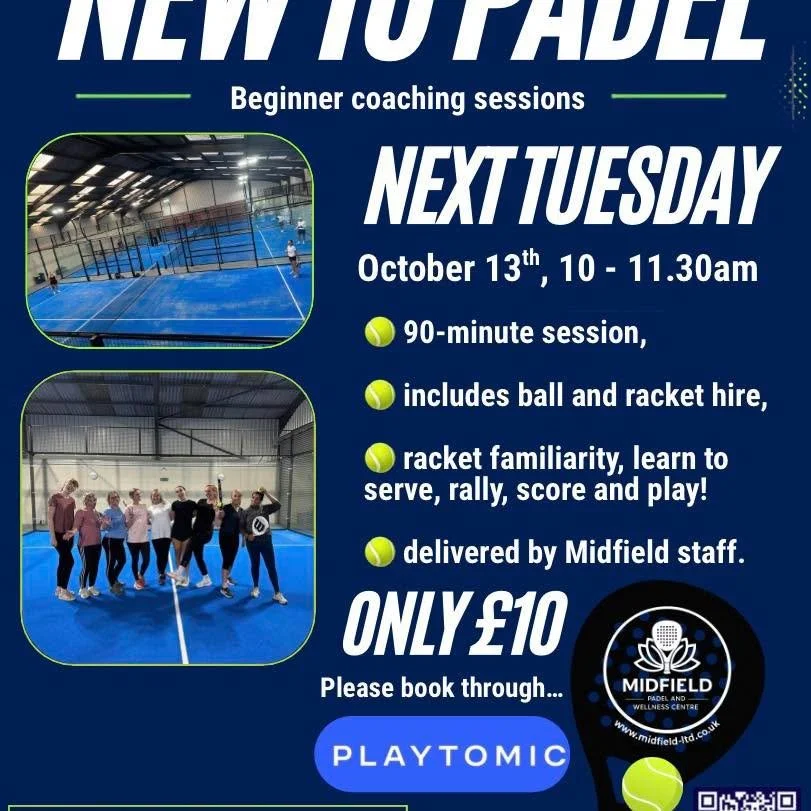 &lsquo;New to Padel&rsquo; sessions for next week - the evening ones have been going well and selling out fast so we&rsquo;re putting two of these on.

Grab a place before they go!