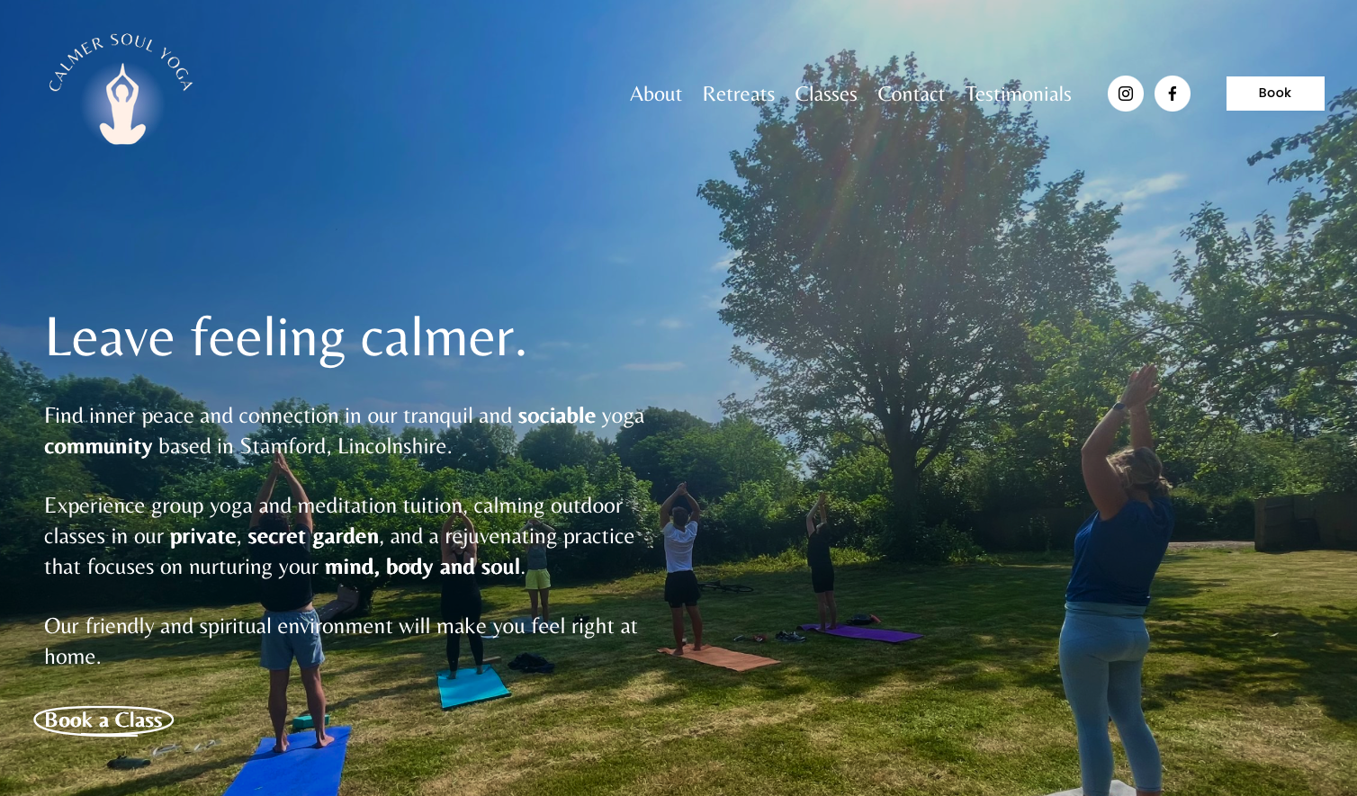 Screenshot of Yoga Client website homepage