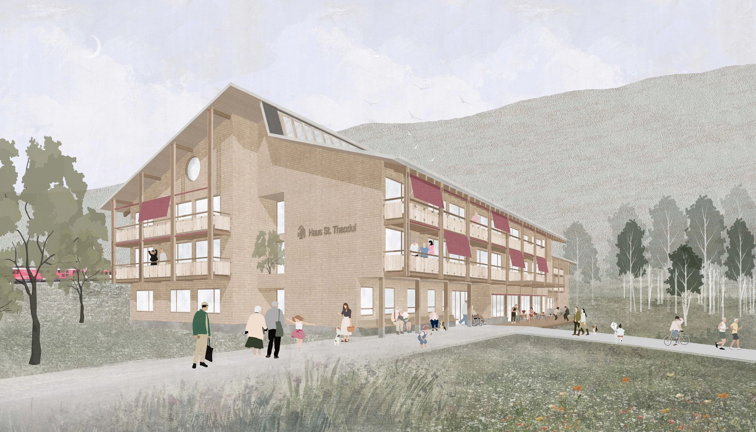 Visualisierung aussen Altersheim Fiesch