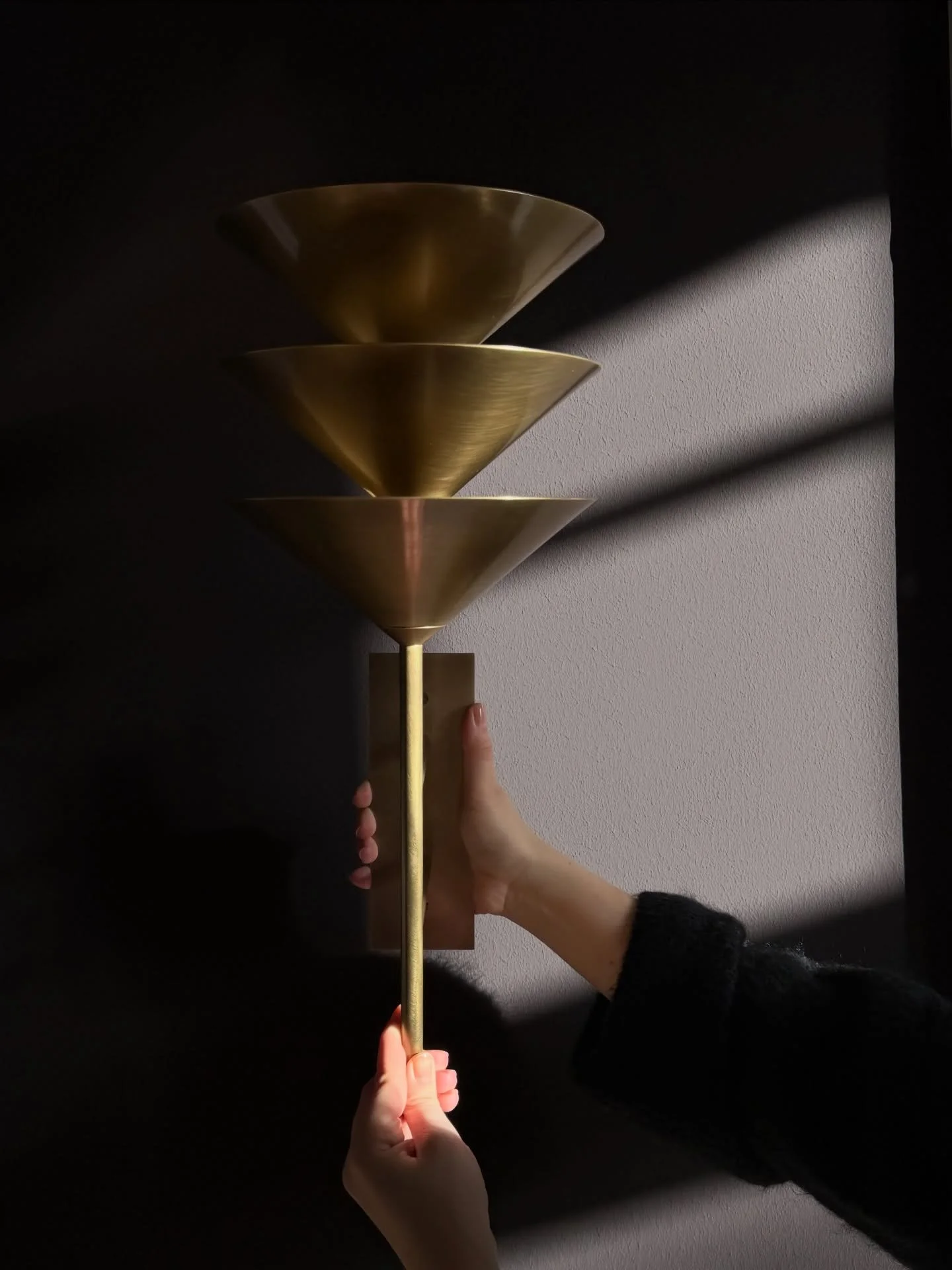 Fresh out of the box: the Volker Haug Wall Stack. 
We couldn&rsquo;t resist a quick wall test. This beautiful fixture is going to completely elevate the space above the kitchen counter in our Claret House Project! 

#walldecoration #walllamps #sconce