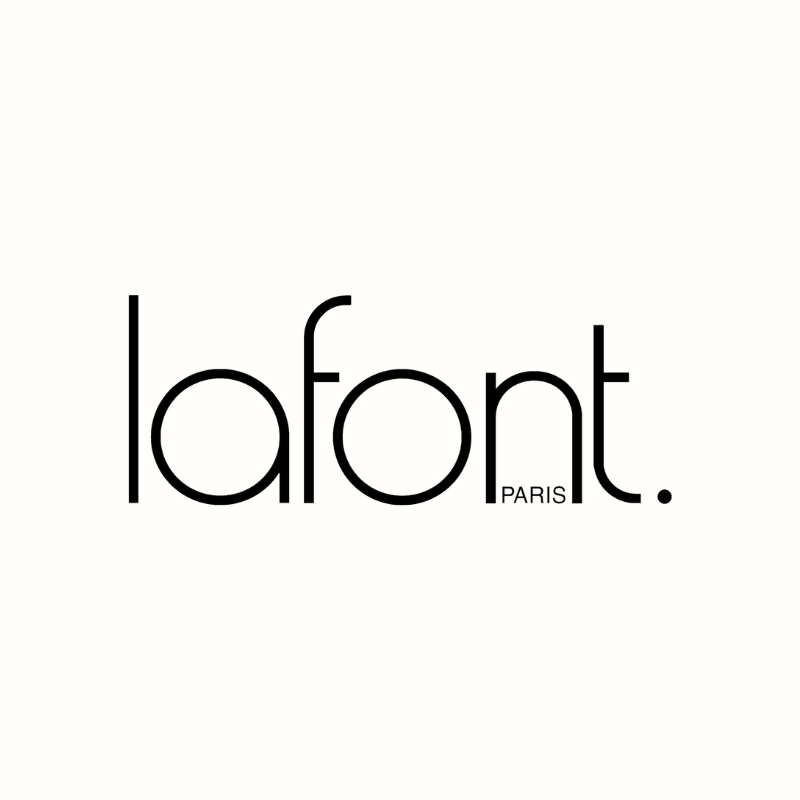 Logo du magasin La Faguo à Paris avec le texte 'lafont PARIS' en noir sur fond blanc.