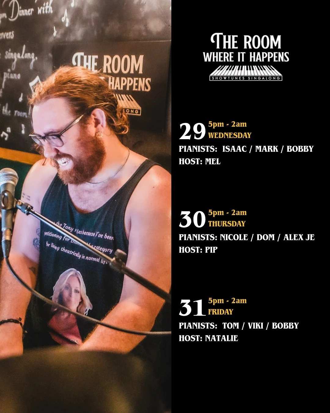 This week at The Room Where It Happens&hellip; 🎹🥂✨

Enjoy live music, great food, and the best vibes. Reserve your table now!

.

#musicaltheatre #musicaltheatrebarlondon #theroomwhereithappenssoho #livemusic #londonnightlife