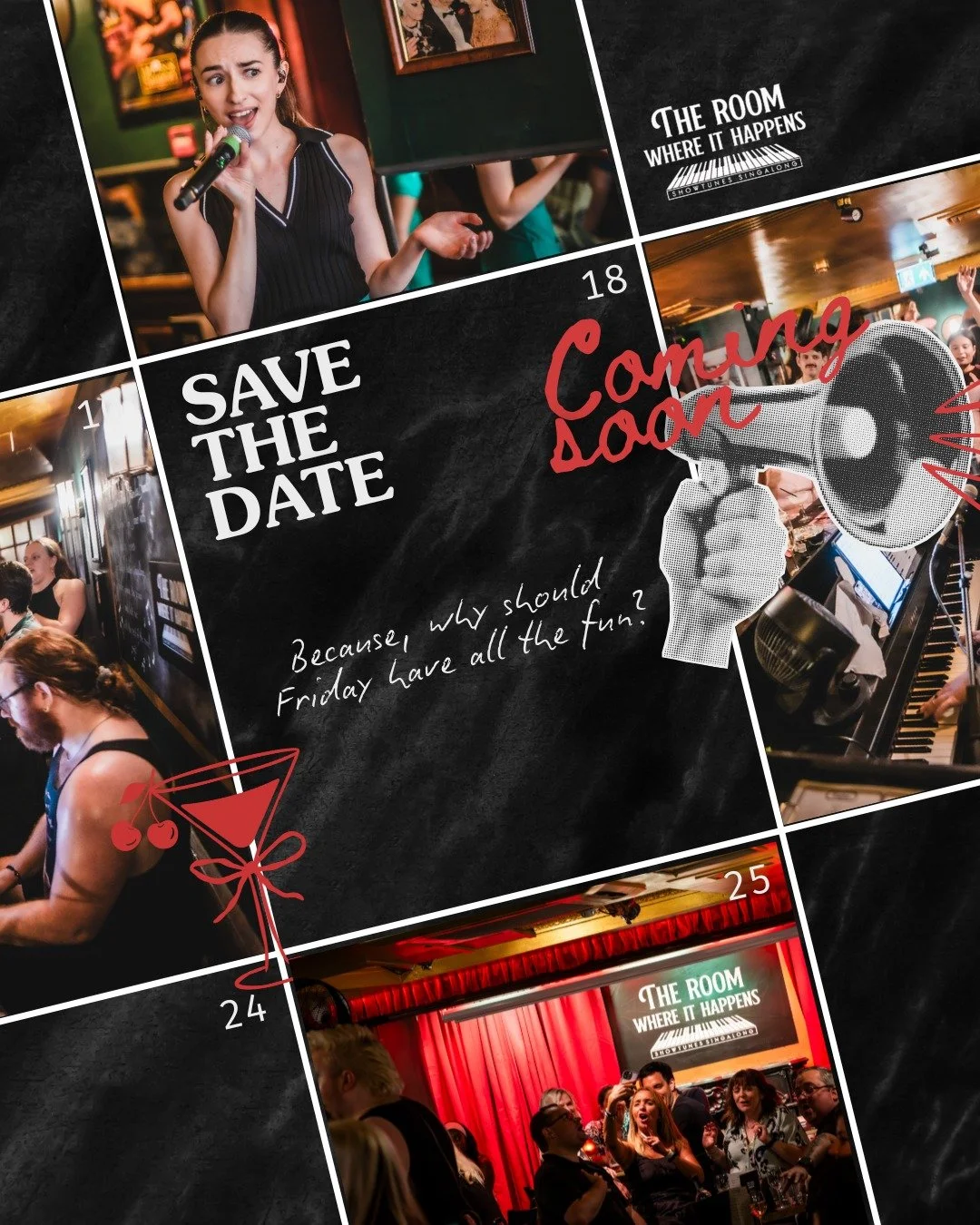 Starting Tuesday 18th November, we&rsquo;re officially opening our doors every Tuesday - and you&rsquo;re invited!

Get ready for unexpected singalongs, midweek cocktails, and the kind of energy only TRWIH can bring.

🎹 Bookings now open - link in b