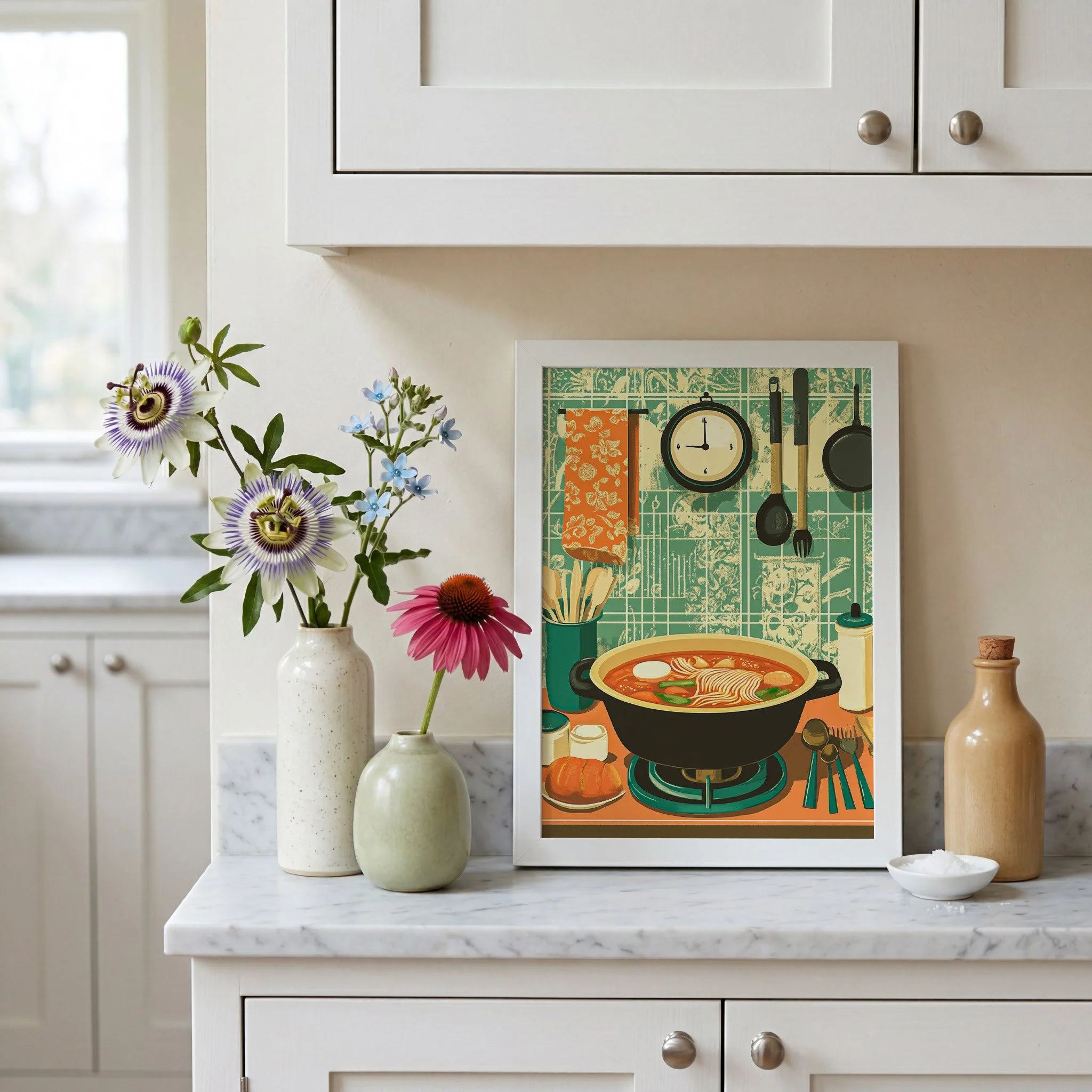 retro-kitchen-hotpot-teal-orange-framed-print.jpg