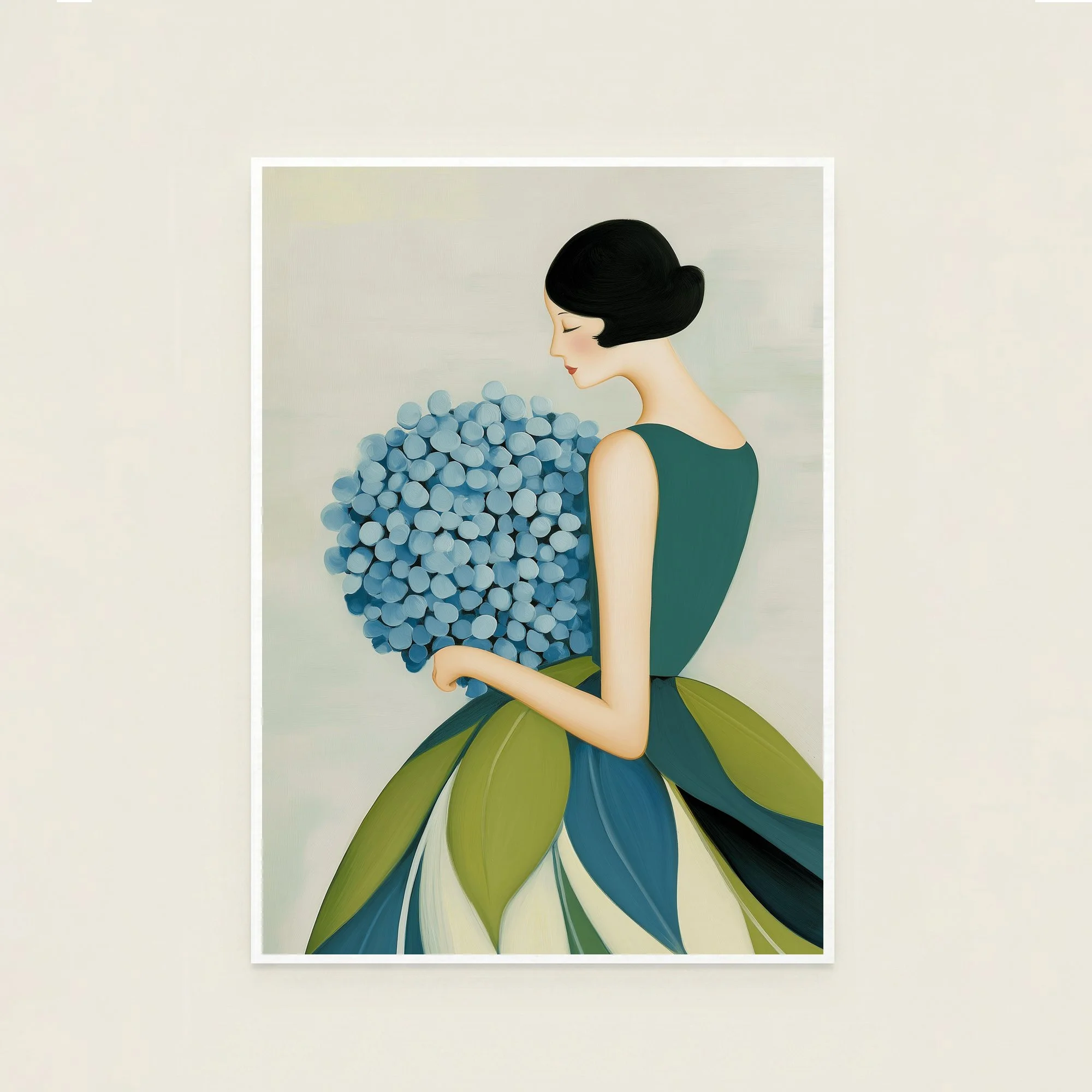 Lady With Hydrangeas