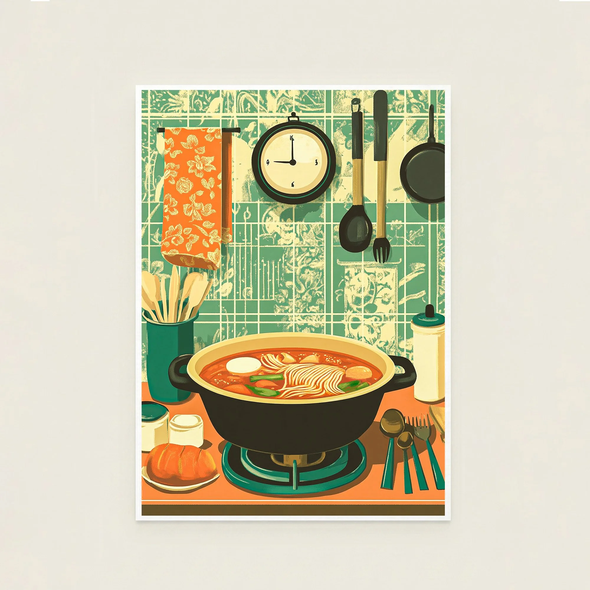 Retro Kitchen Hotpot Print