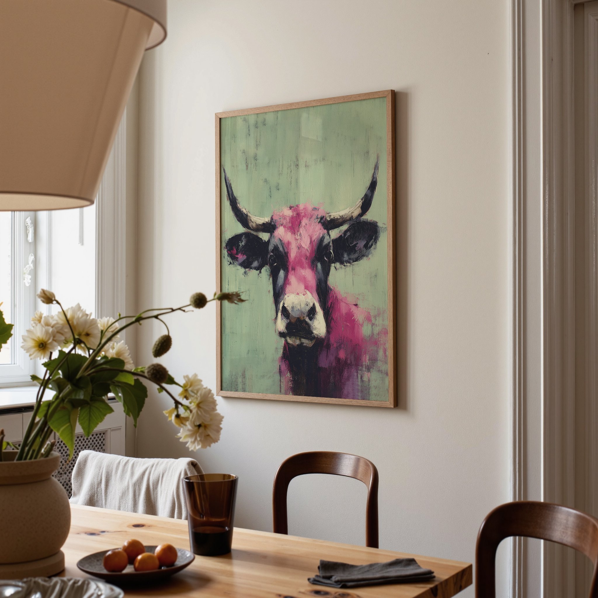 quirky-cow-portrait-pink-sage-green-framed-poster.jpg