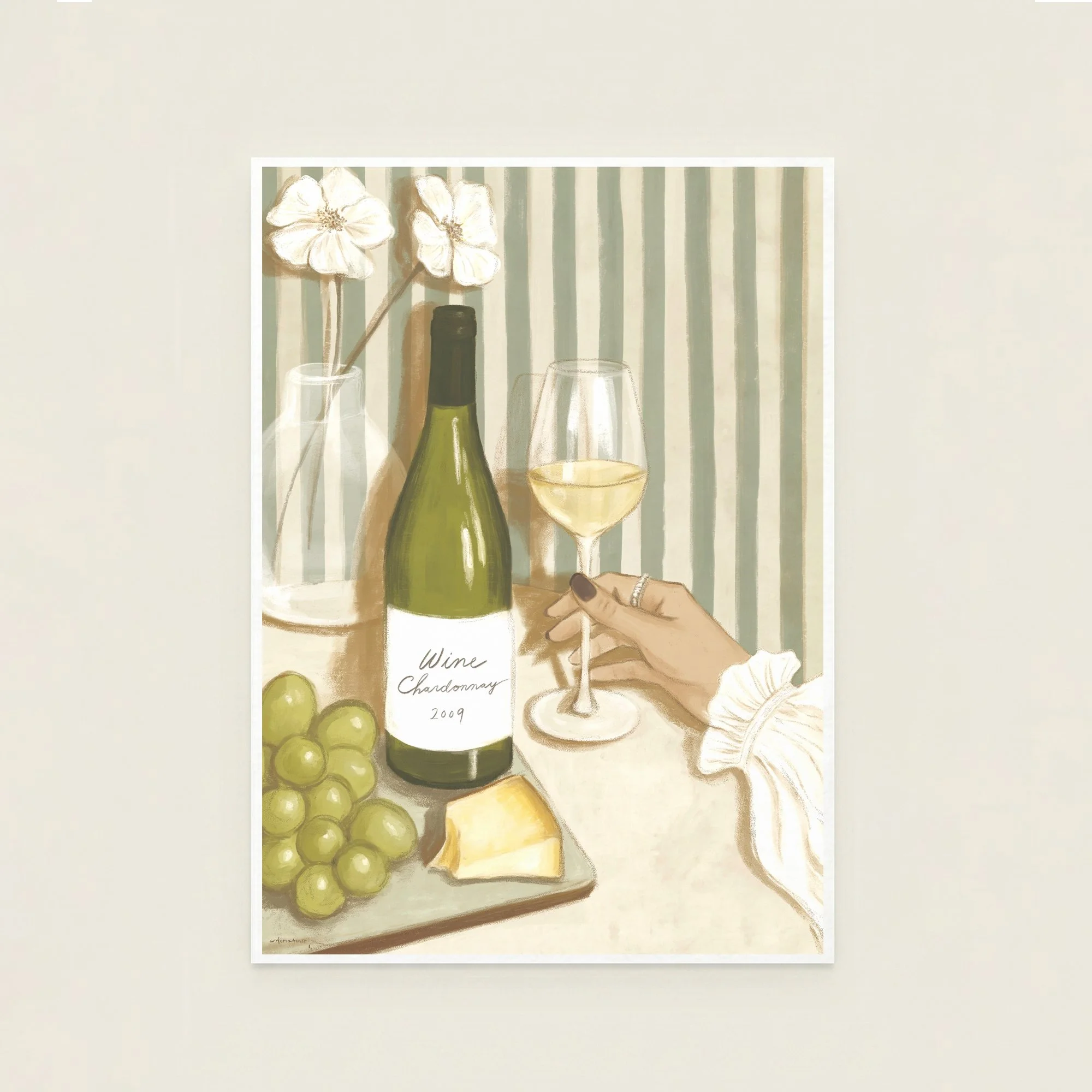 Chardonnay Still Life Print