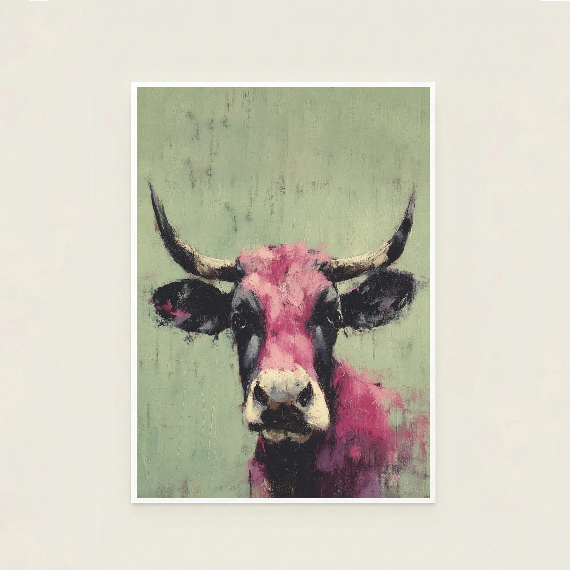 Pink Cow Poster