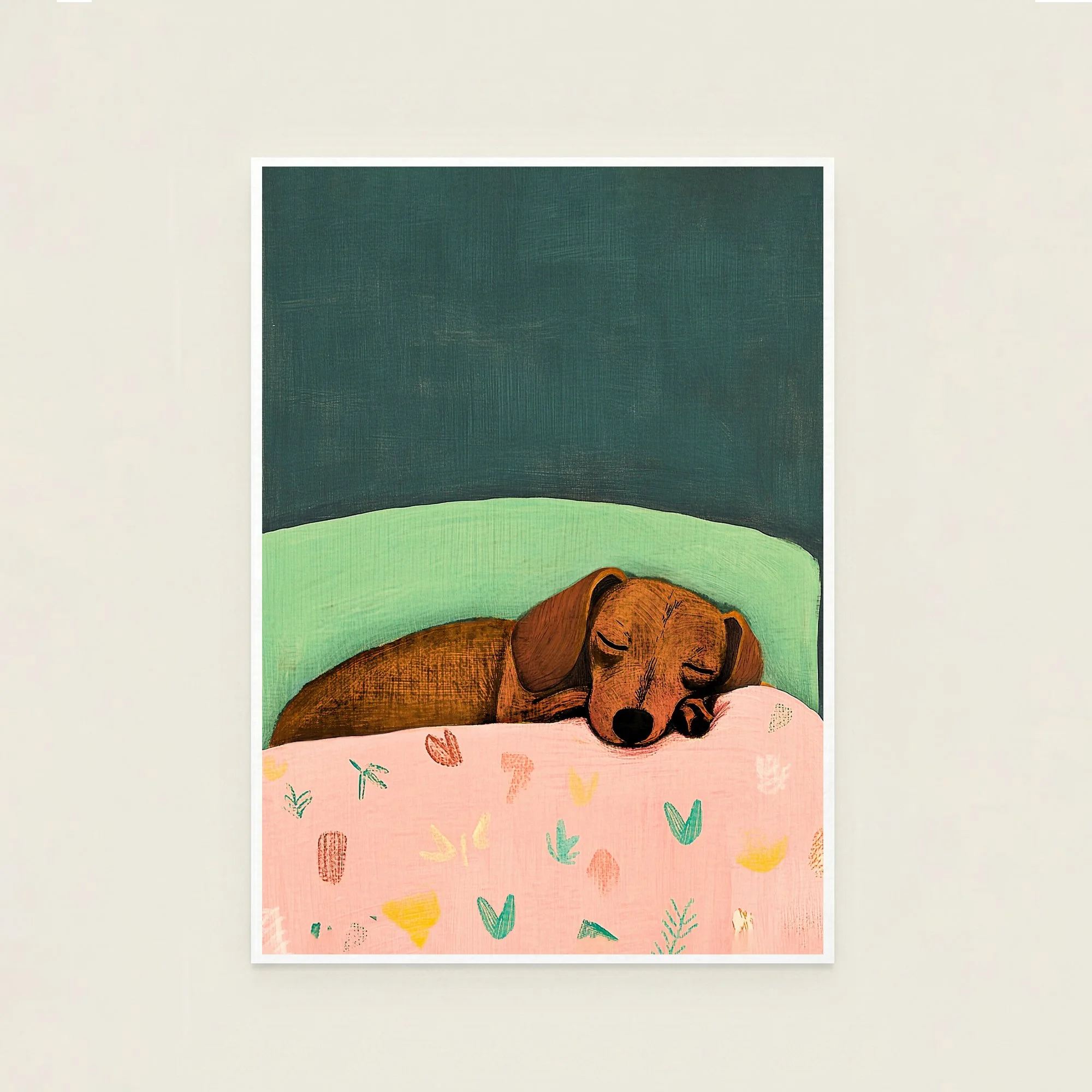 Sleeping Dachshund Print