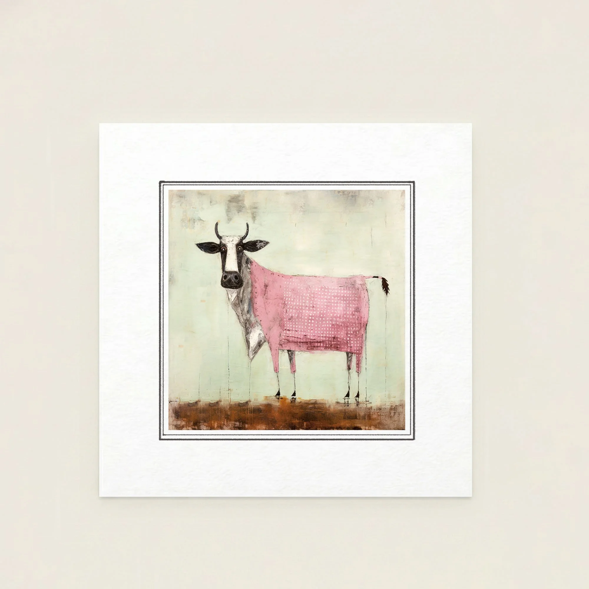 Folk Art Cow Print