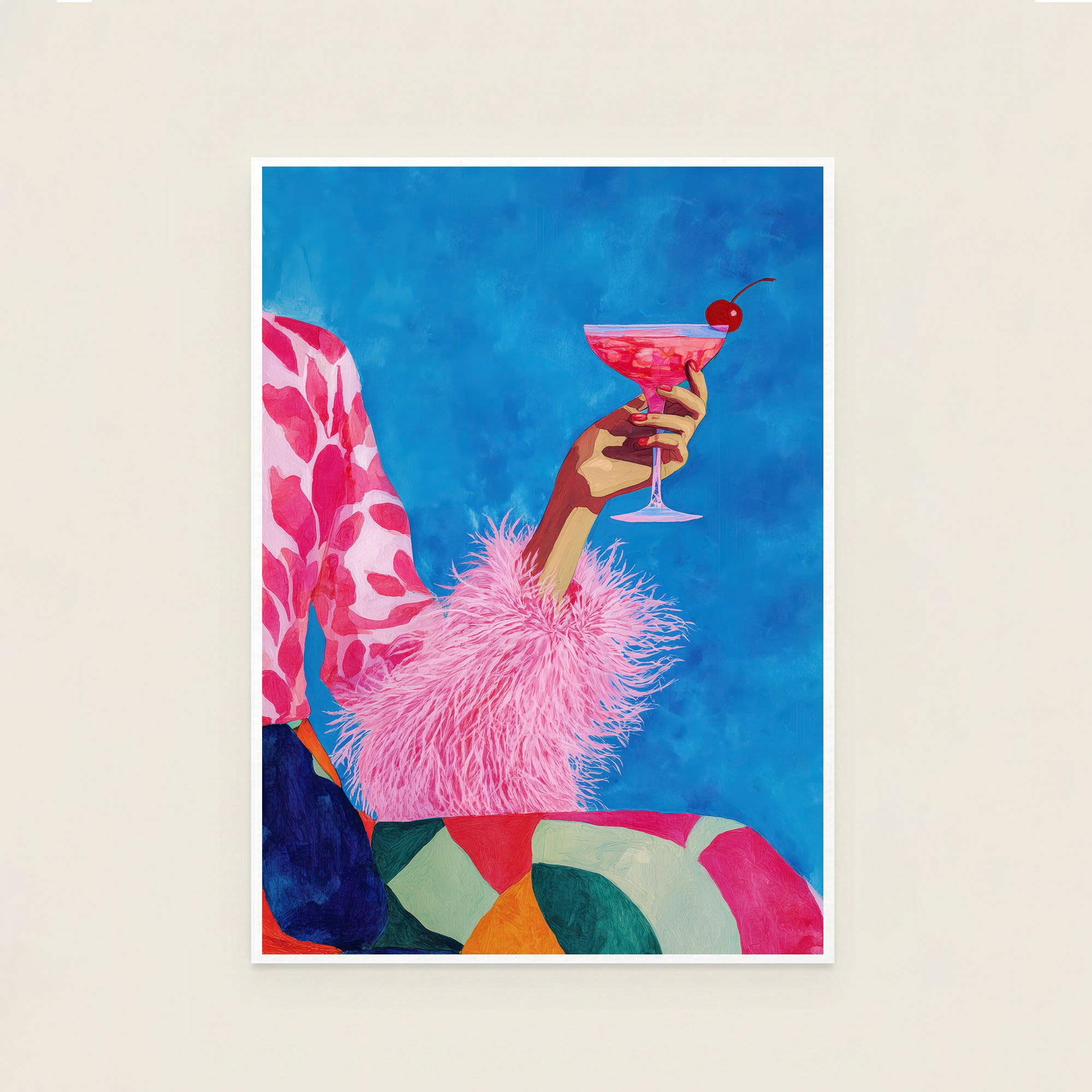 cocktail-pink-fur-cobalt-glam-art-print.jpg