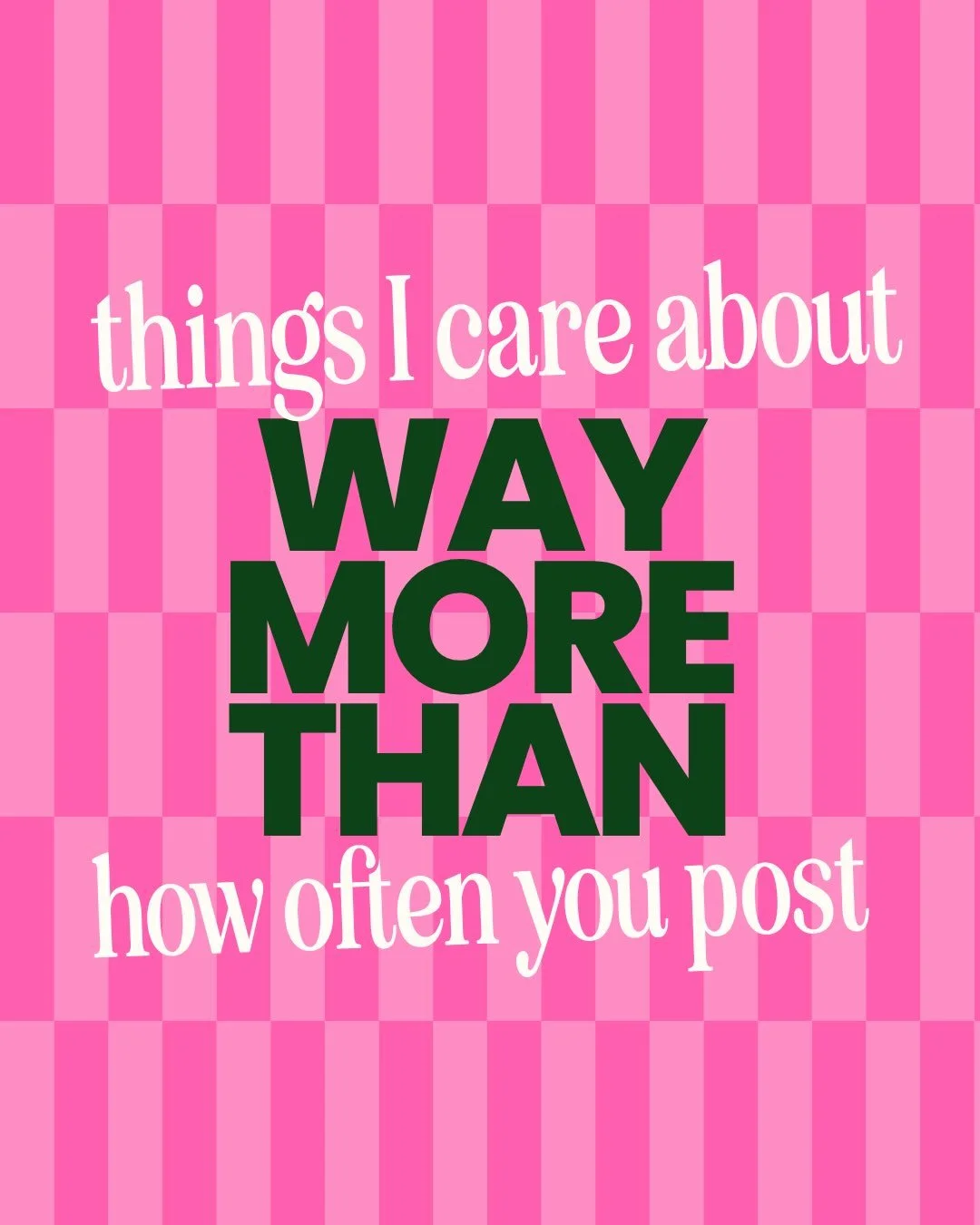 respectfully, I&rsquo;d much rather you give me 3 intentional posts a week over 7 half-baked posts you toss up just because you feel like you &ldquo;should&rdquo; any day 💃🏻