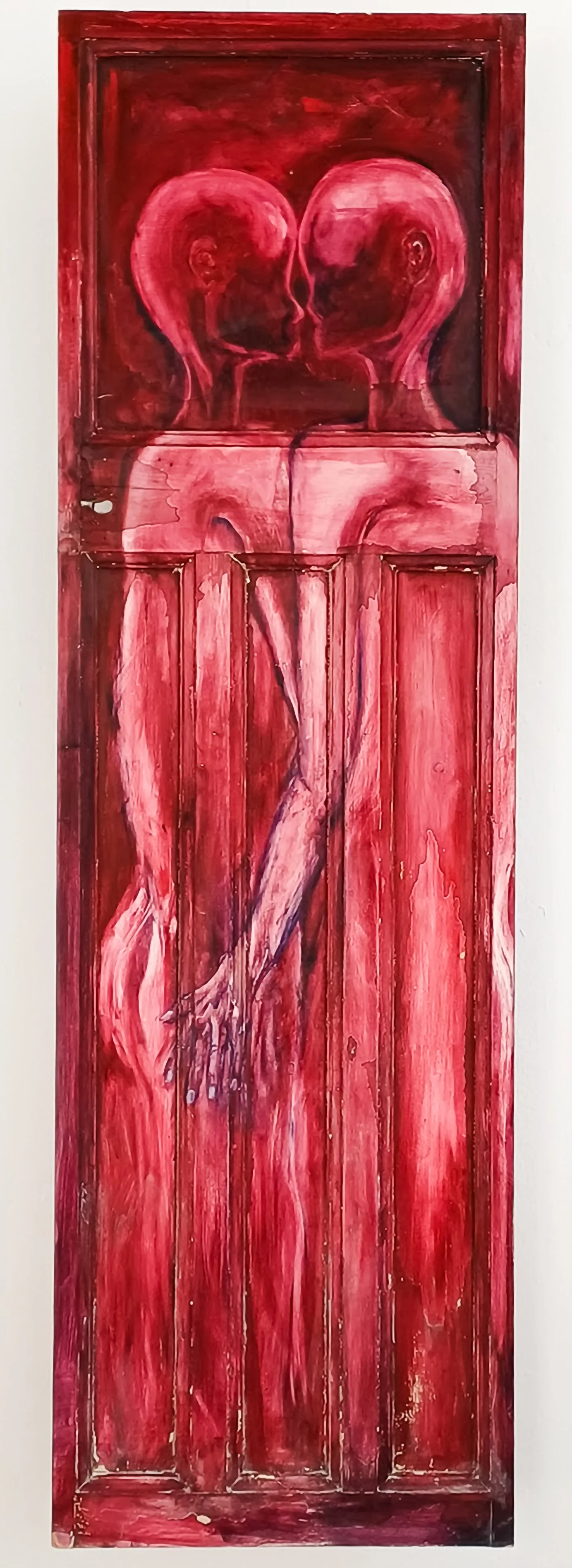 Nevertheless, 2025. Oil on wooden door - 25 x 79 cm