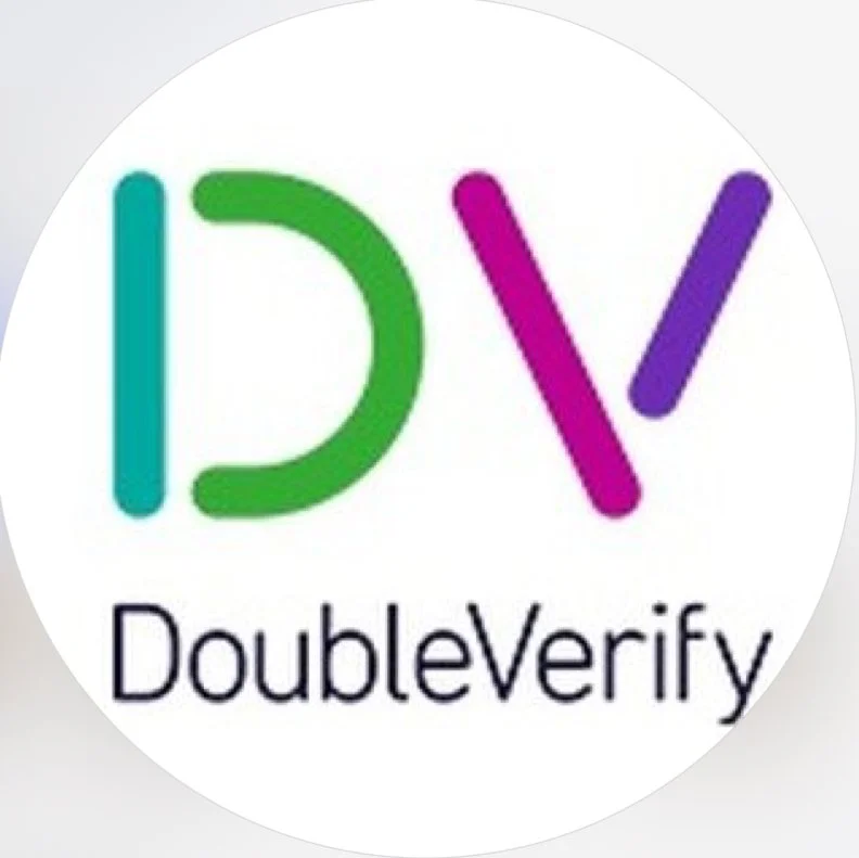 A logo with the letters IDV in colorful font and the word DoubleVerify below.