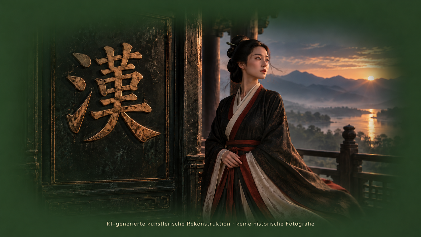 Mystische Feng-Shui-Landschaft im Morgenlicht