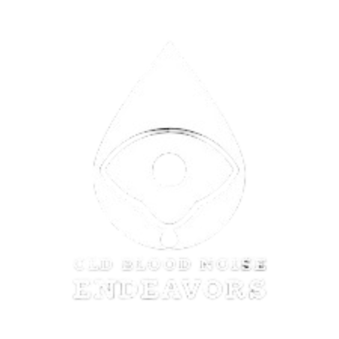 Graphic of OLD BLOOD NOISE ENDEAVORS in white with a transparent background.