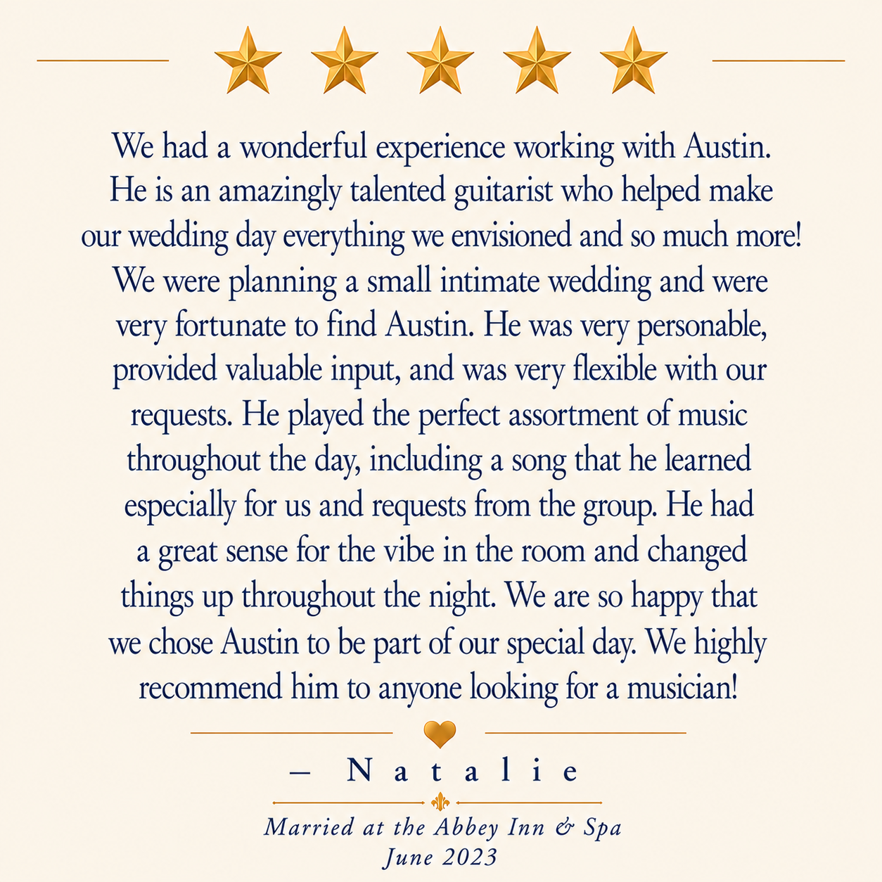Natalie Wedding Music Review The Abbey Inn and Spa.png