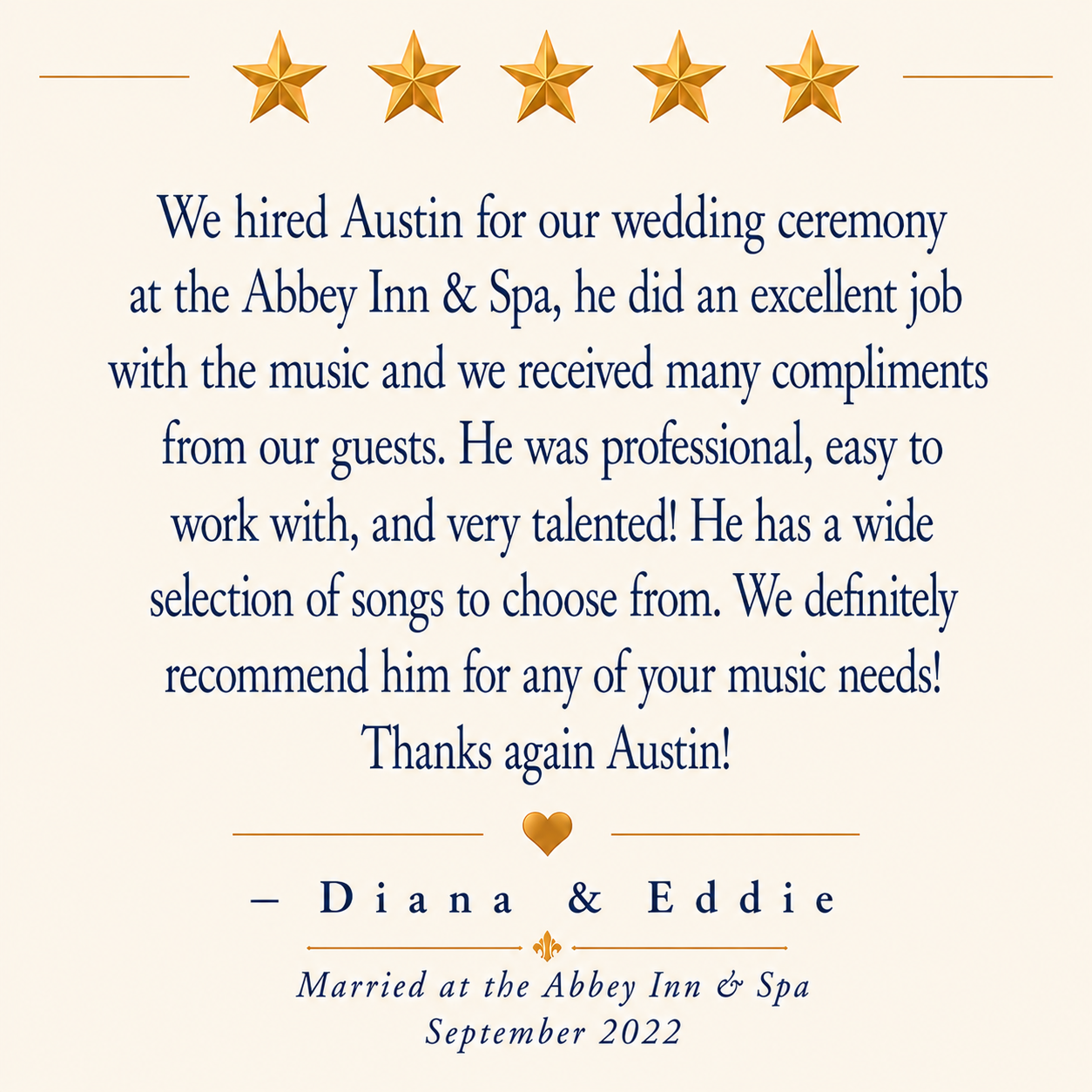 Diana Wedding Music Review The Abbey Inn and Spa.png