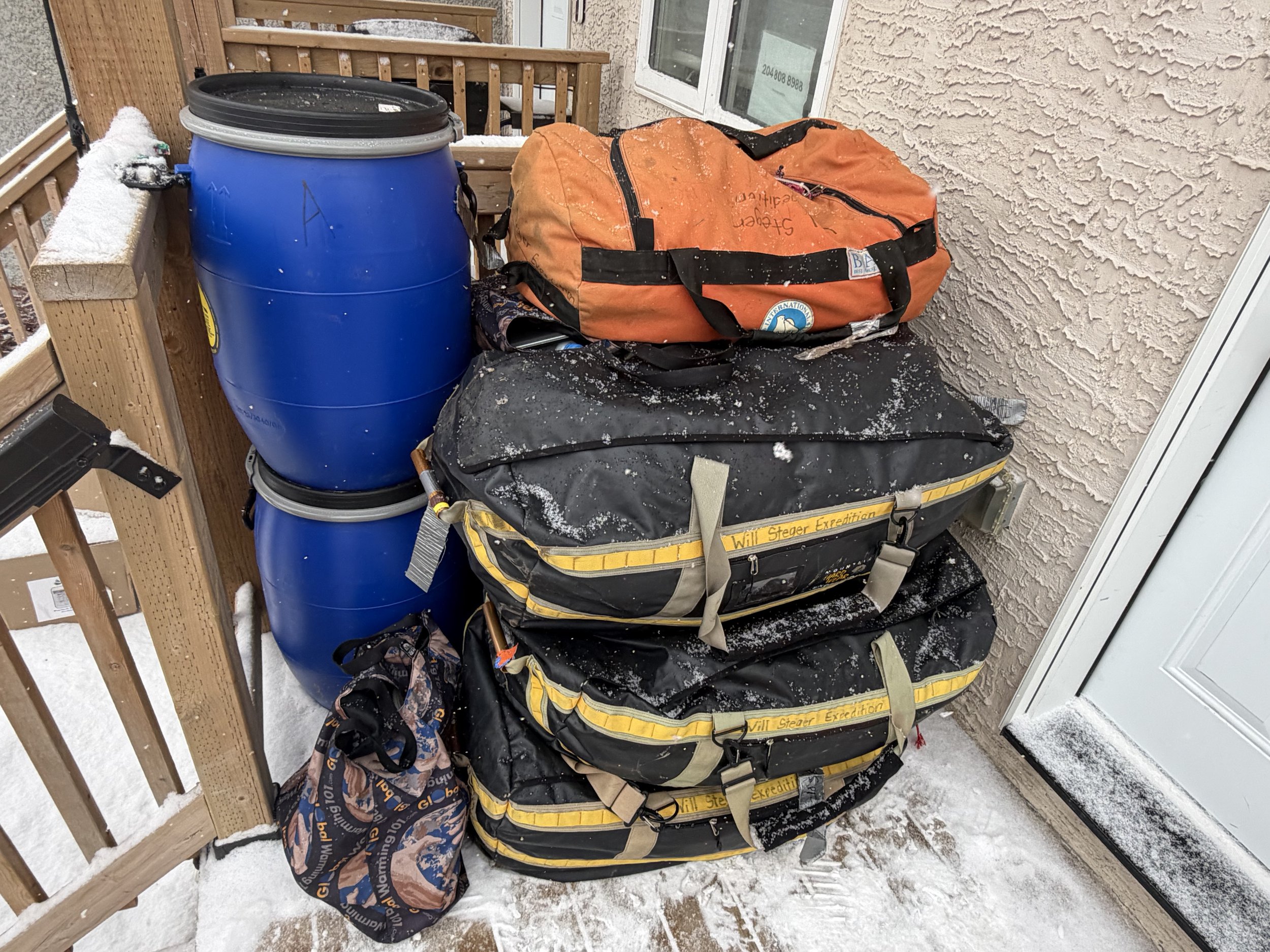 the expedition gear—all 300 pounds—packed and ready.
