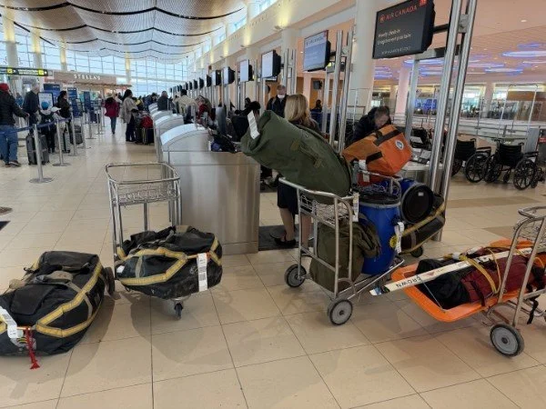 bags en route to Yellowknife